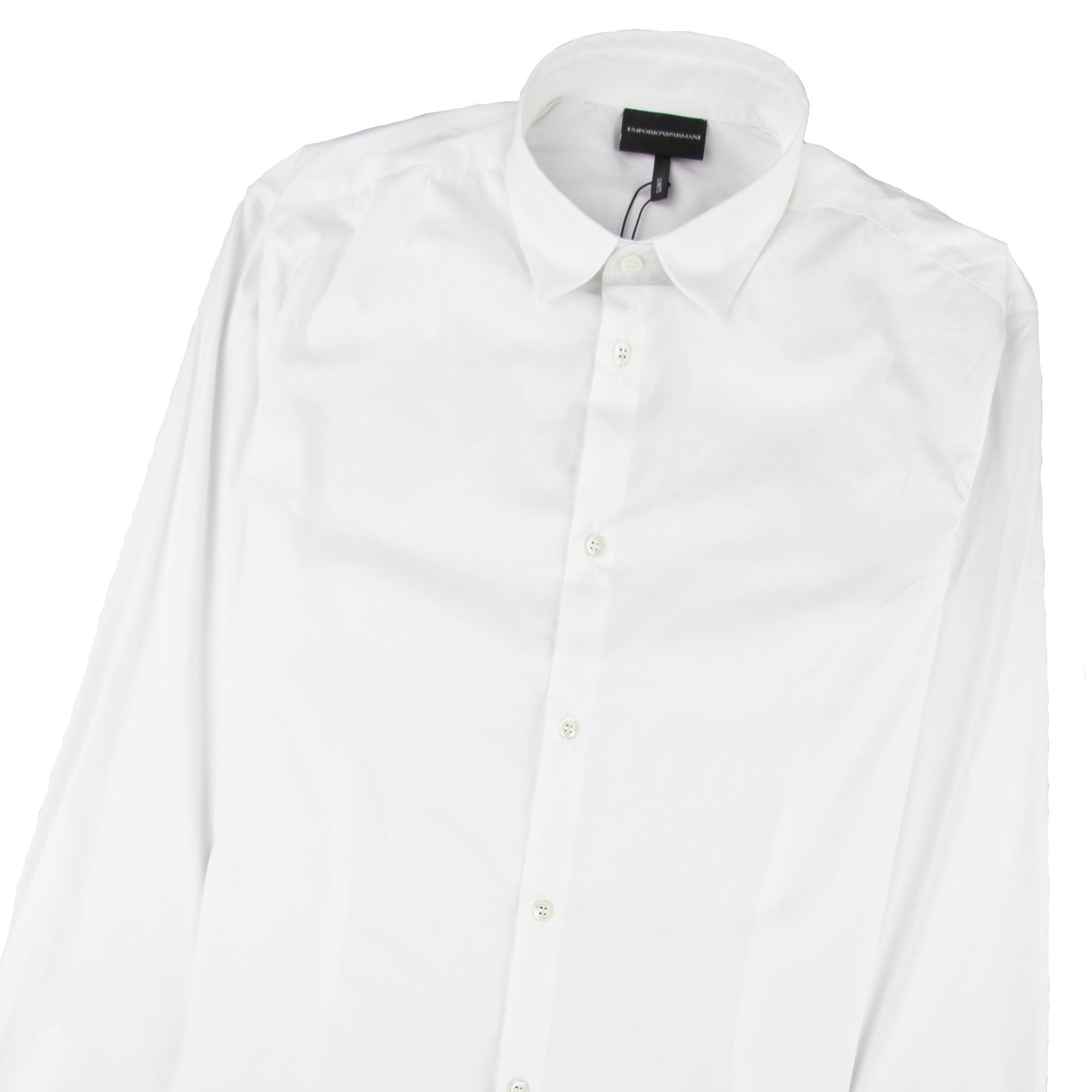 Emporio Armani Stretch Poplin Shirt Bianco Ottico