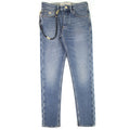 Emporio Armani J75 Leather Chain Jeans 0943 Denim Blue