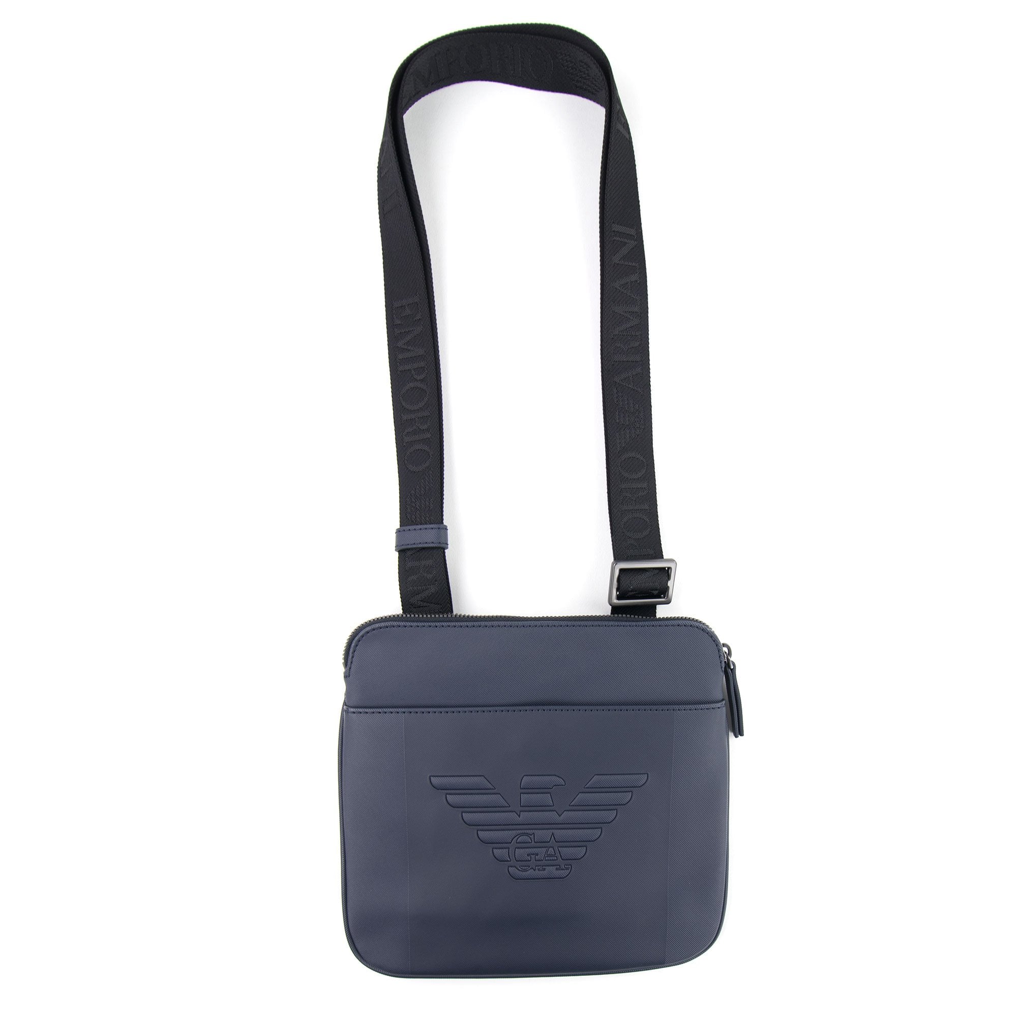 Emporio Armani Embossed Logo Cross Body Bag Navy Blue | ONU – Onu