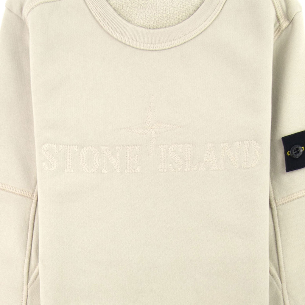 Stone Island Junior Embroidered Chest Logo Sweatshirt Taupe V0090