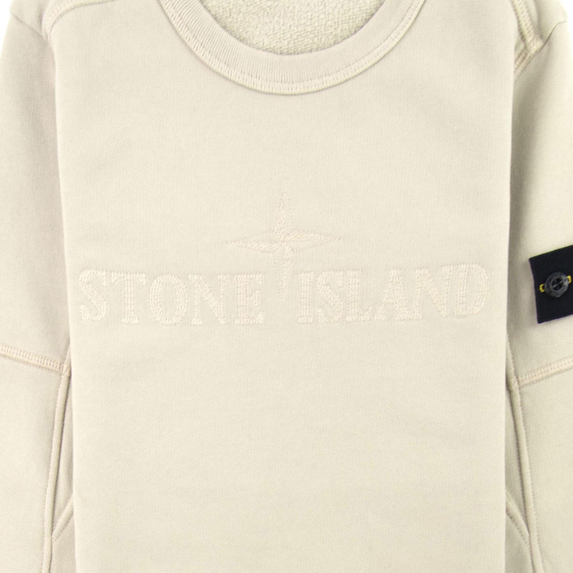 Stone Island Junior Embroidered Chest Logo Sweatshirt Taupe V0090