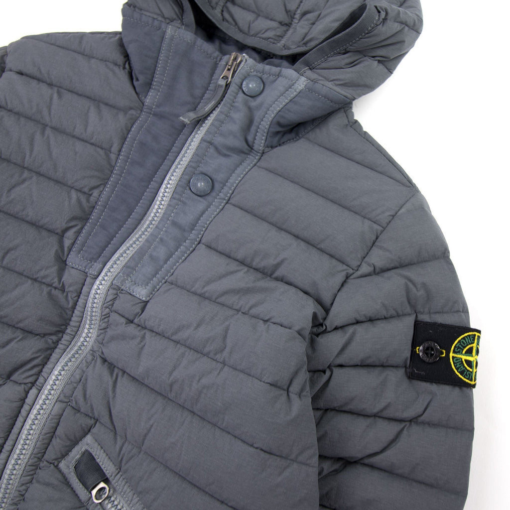 Stone Island Junior 40632 Hooded Down Jacket Grey V0062