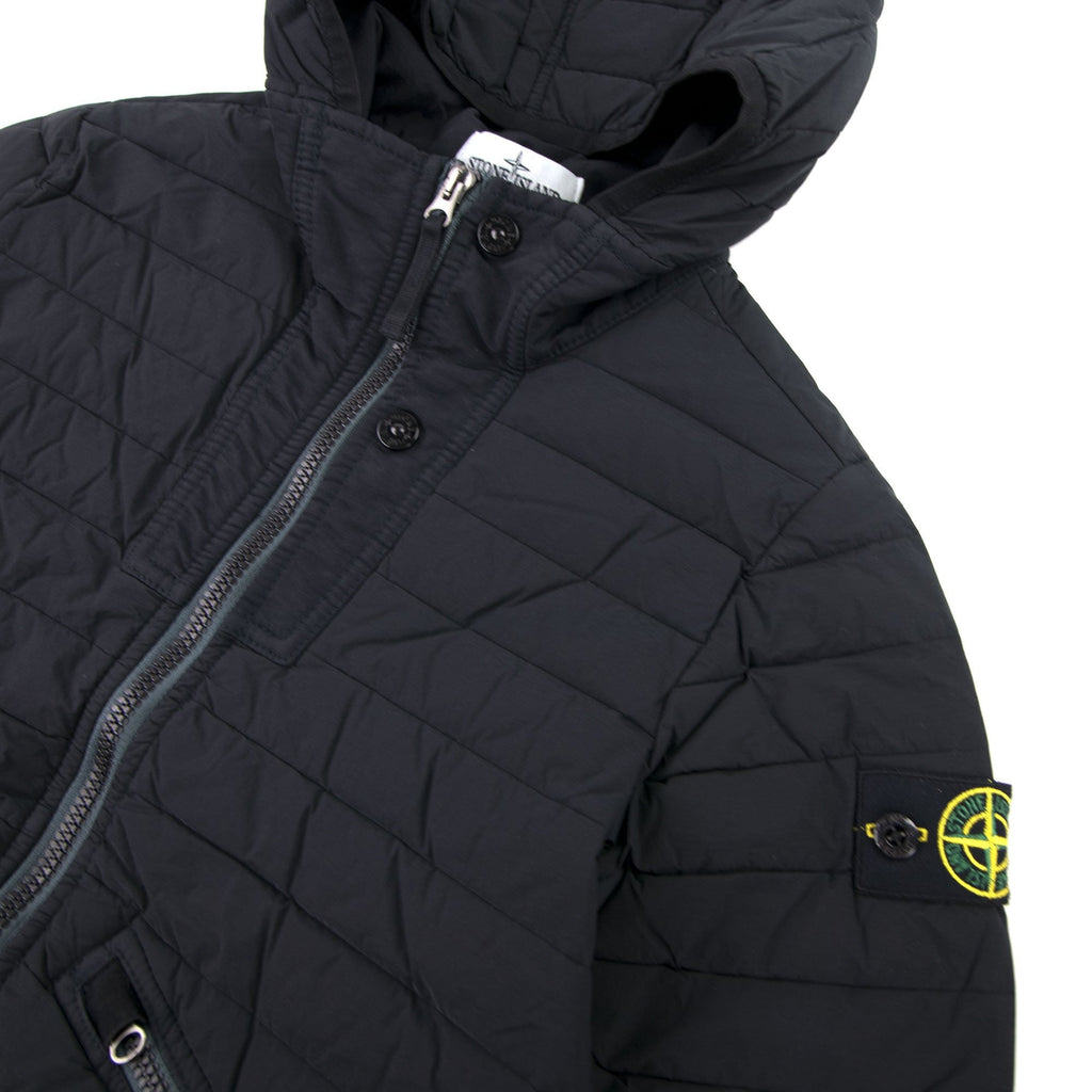 Stone Island Junior 40632 Hooded Down Jacket Black V0129