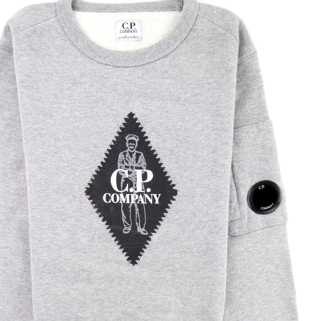 C.P. Company Undersixteen Diamond Logo Lens Sweatshirt Grey M93
