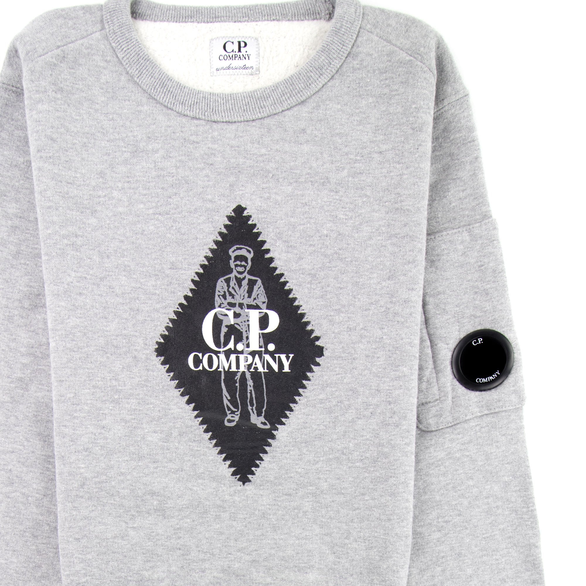 C.P. Company Undersixteen Diamond Logo Lens Sweatshirt Grey M93