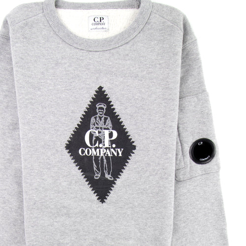 C.P. Company Undersixteen Diamond Logo Lens Sweatshirt Grey M93