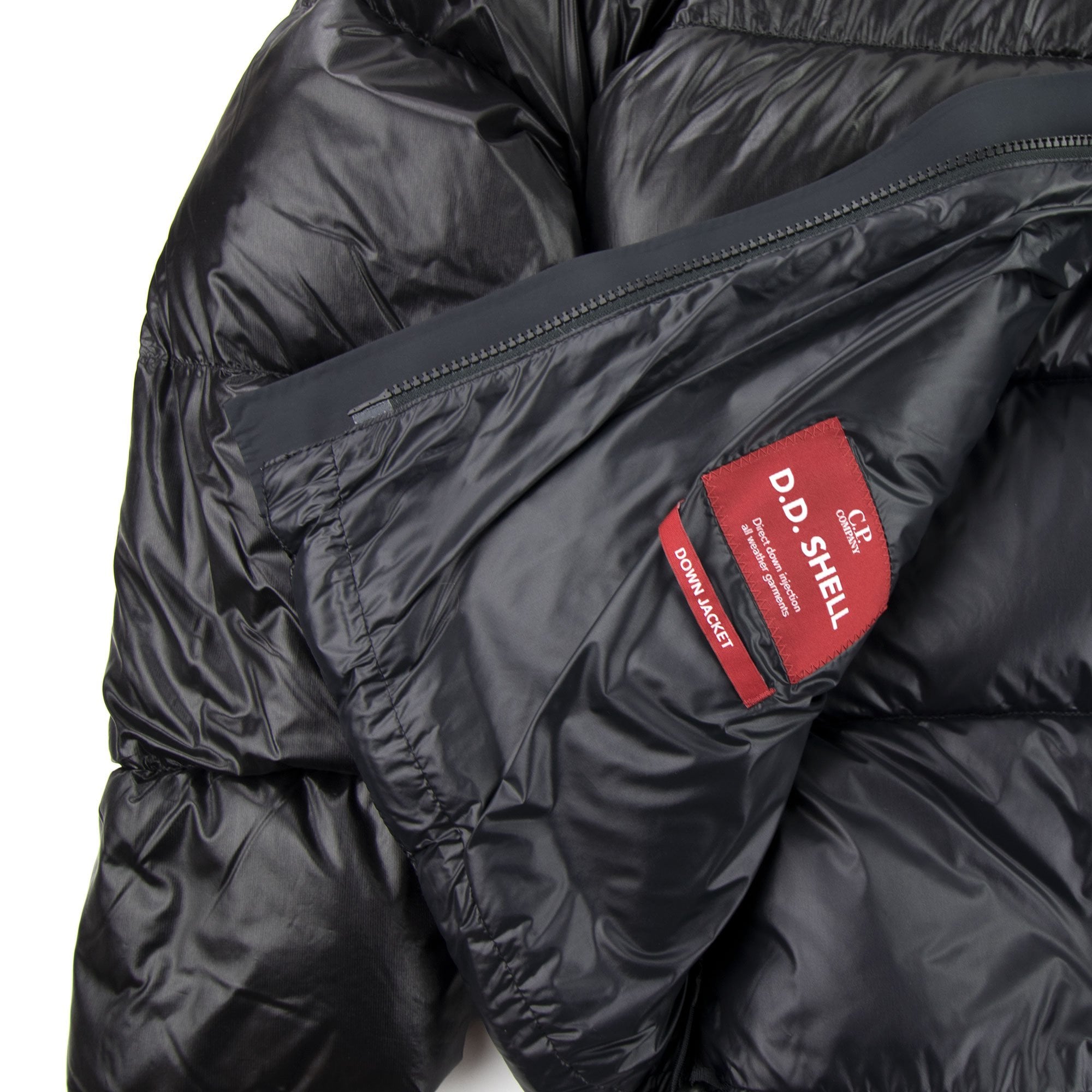 C.P. Company D.D. Shell Mixed Panel Puffer Jacket Black 999