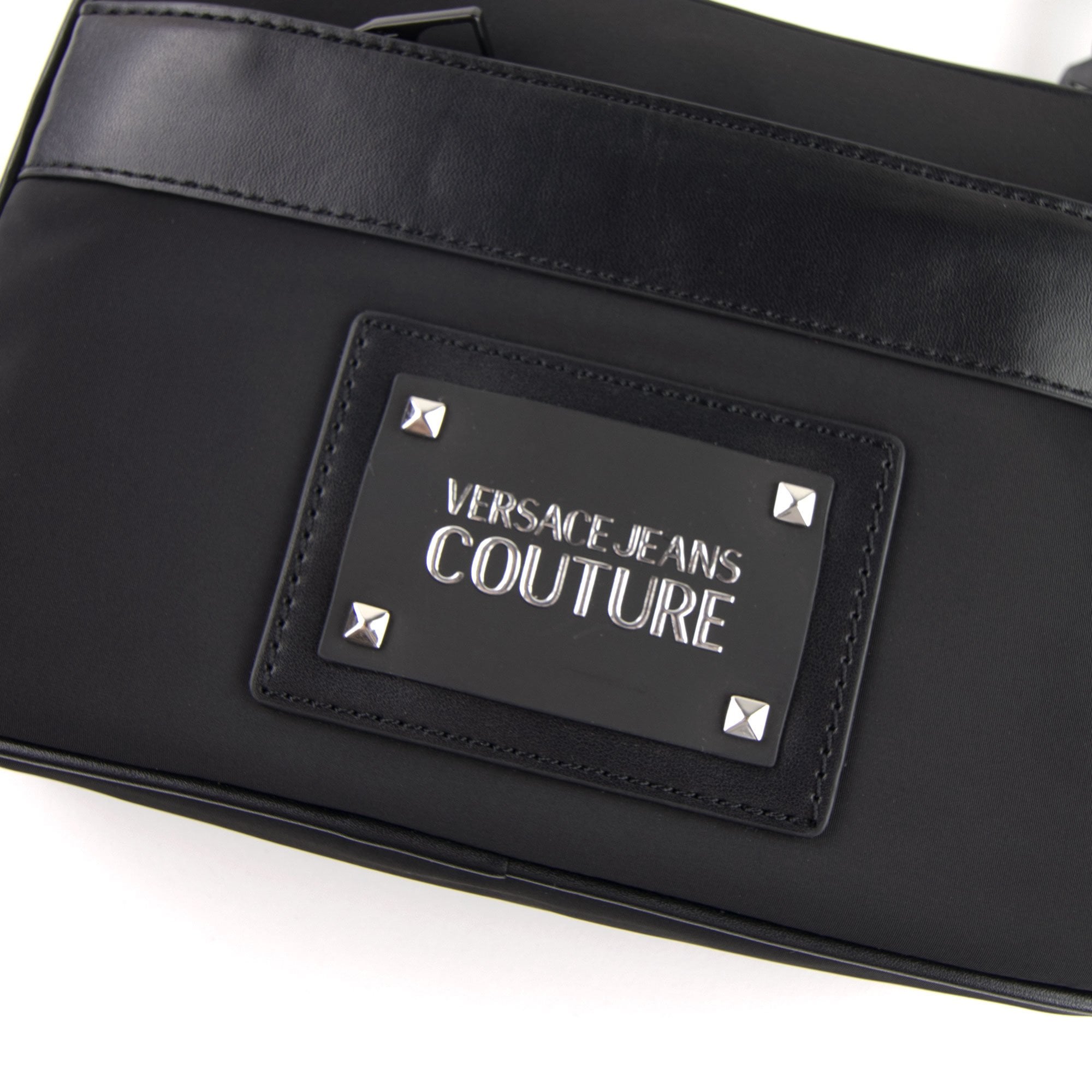 Versace Jeans Couture Motif Logo Crossbody Bag Black