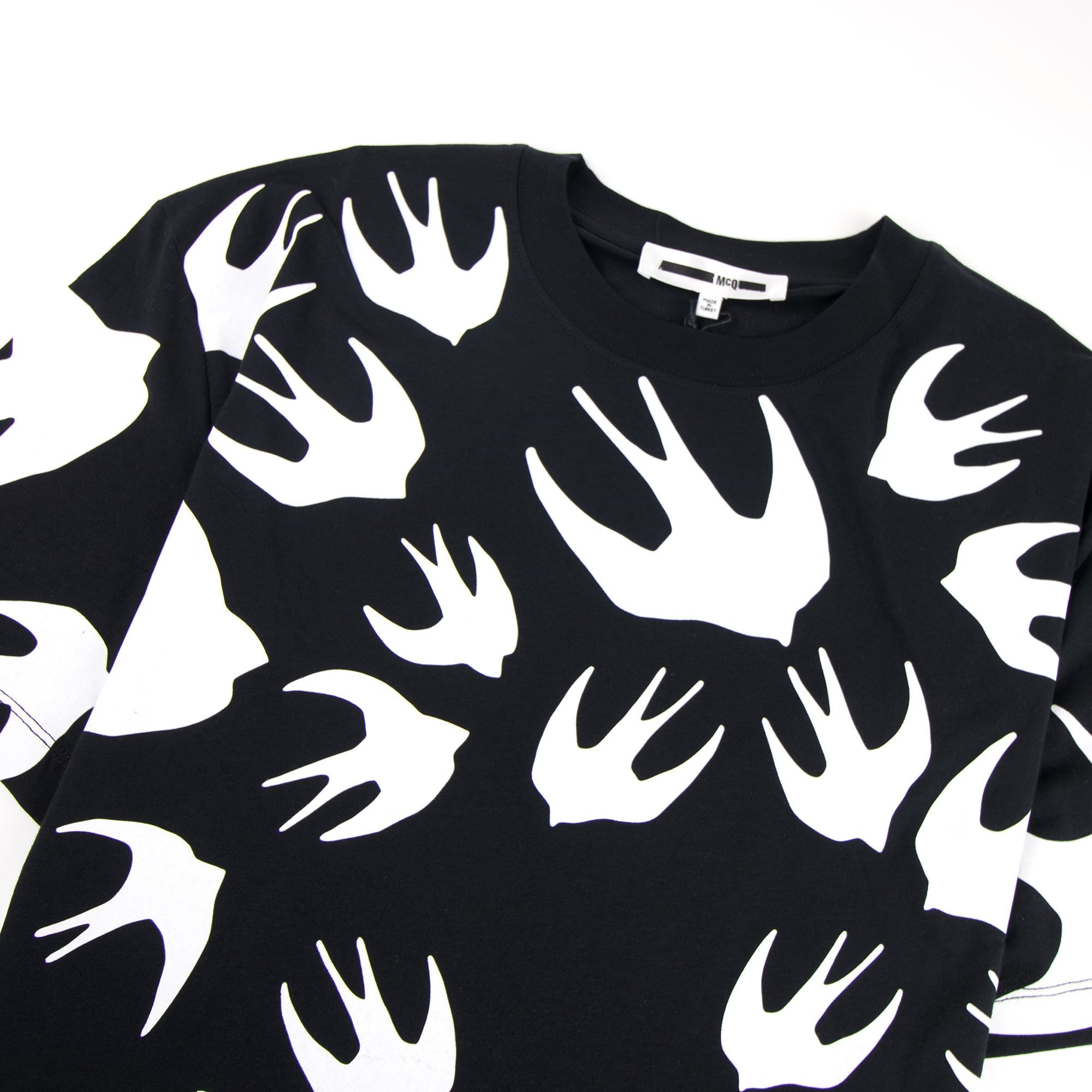 MCQ By Alexander McQueen Signature Swallow T-shirt Black 1000
