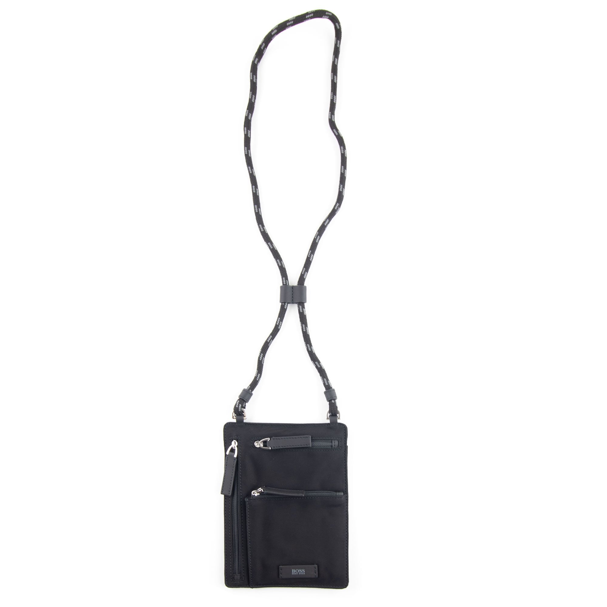 Hugo Boss Italian-Nylon Envelope Bag With Logo Patch 001 Black