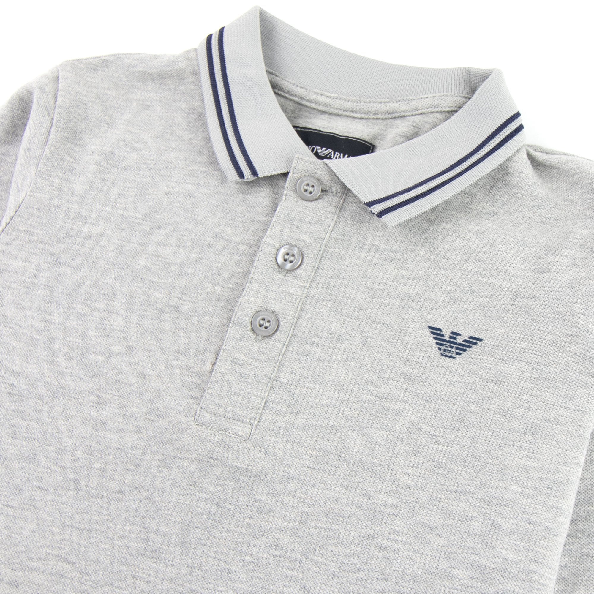 Emporio Armani Jnr L/s Polo Collar Stripe Grey