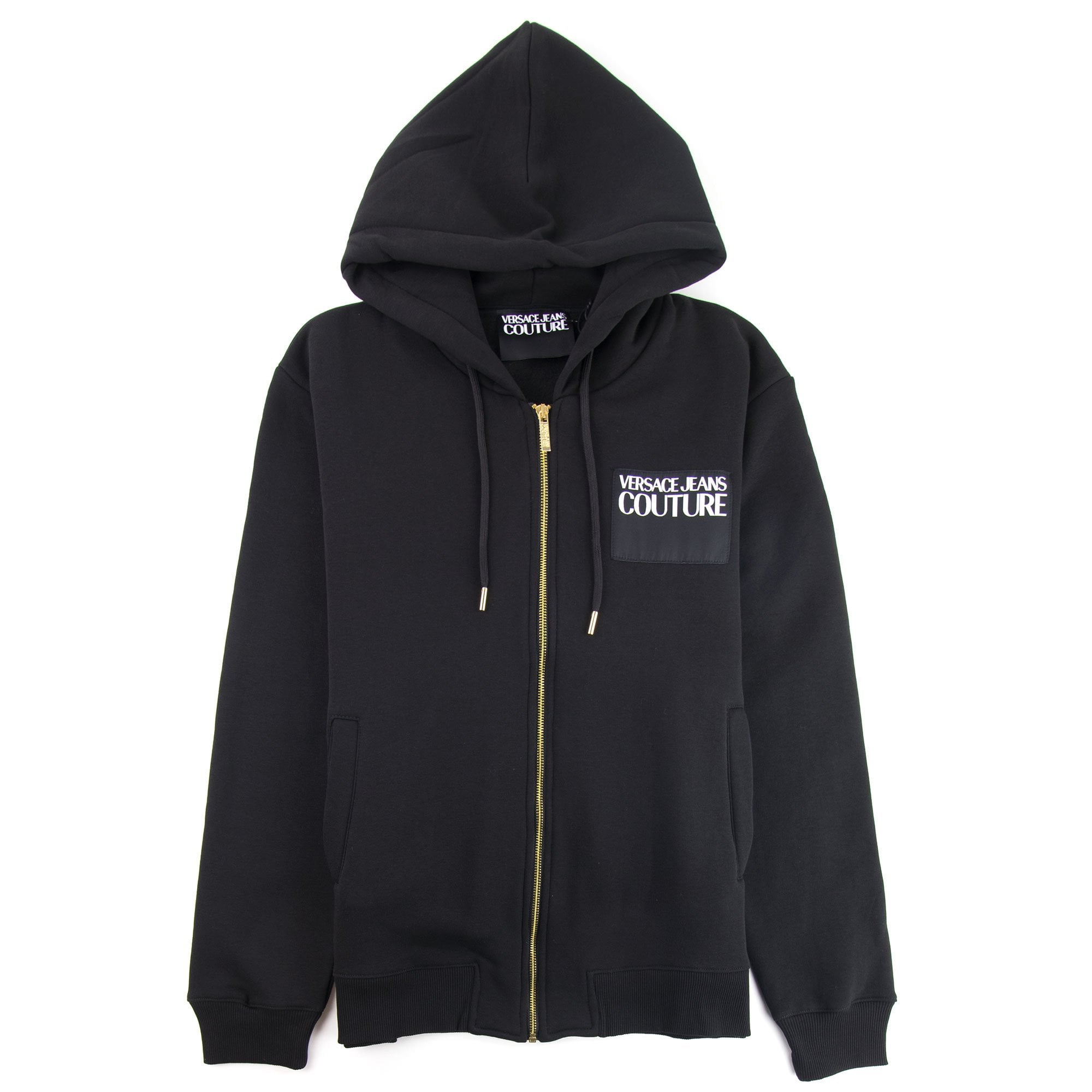 Versace Jeans Couture Logo Zip Up Hoodie Black