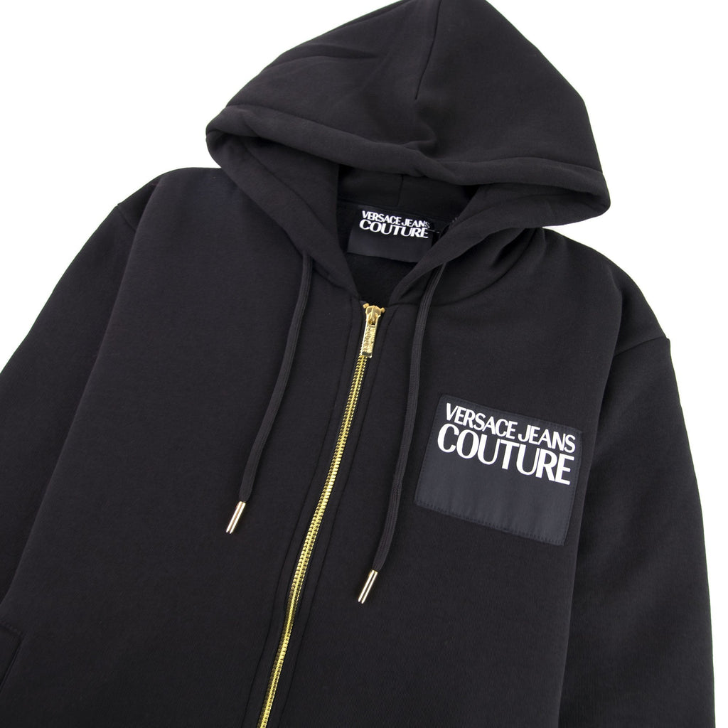 Versace Jeans Couture Logo Zip Up Hoodie Black