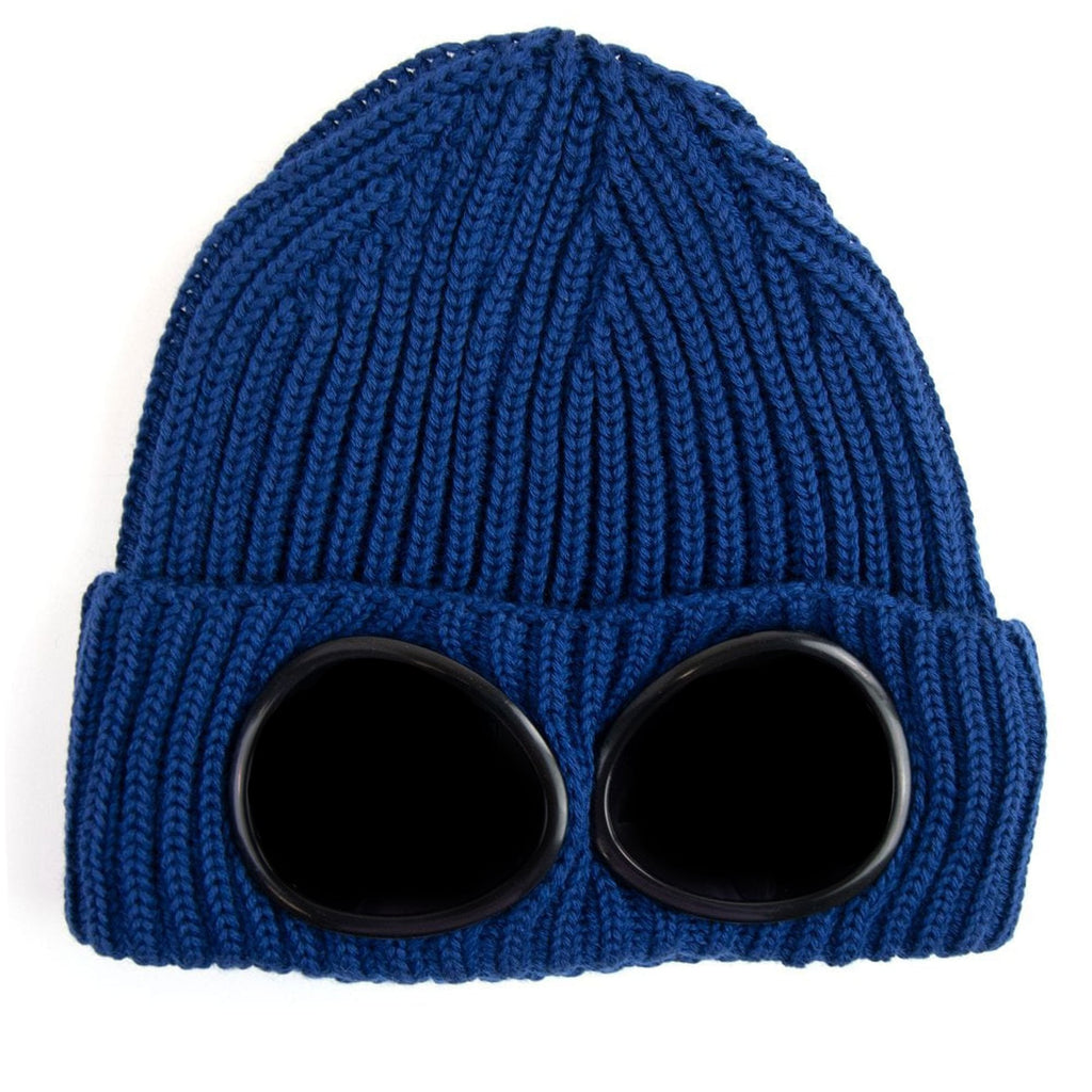 CP Company Extra Fine Merino Wool Goggle Winter Beanie Blue 879