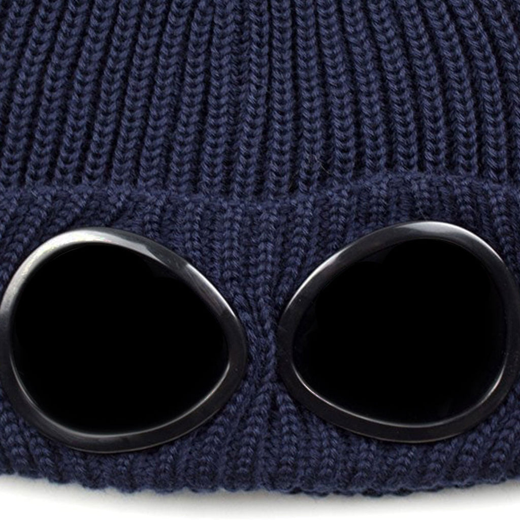 CP Company Extra Fine Merino Wool Goggle Winter Beanie Navy 888