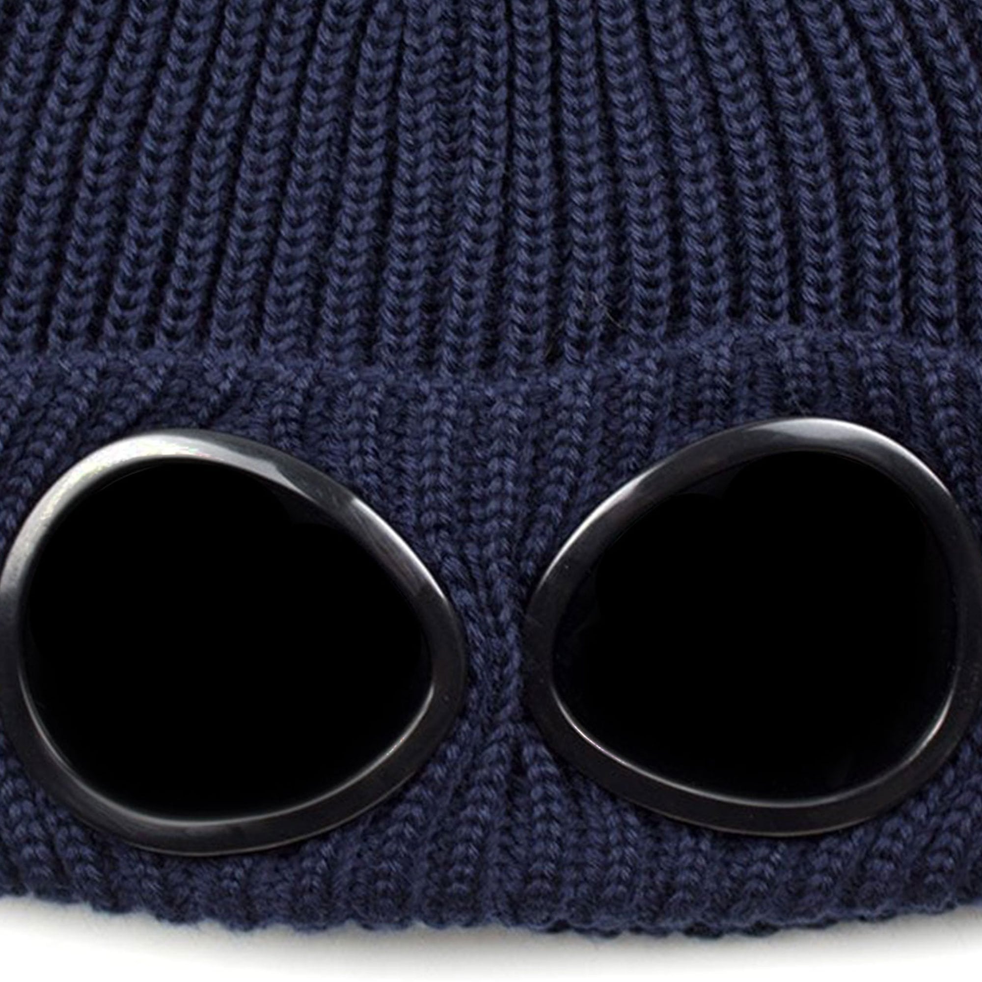 CP Company Extra Fine Merino Wool Goggle Winter Beanie Navy 888