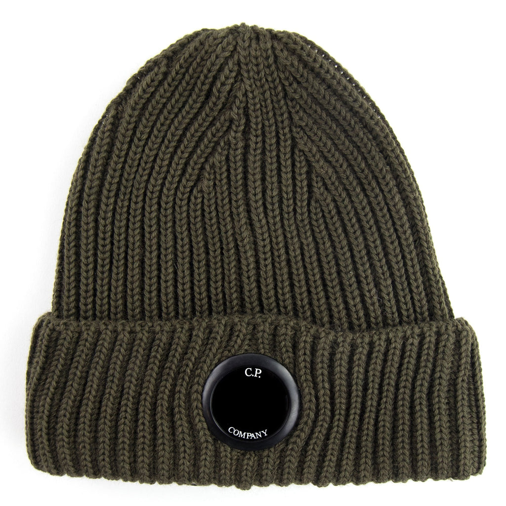 Cp Company Extra Fine Merino Wool Lens Winter Beanie Dusty Olive 661