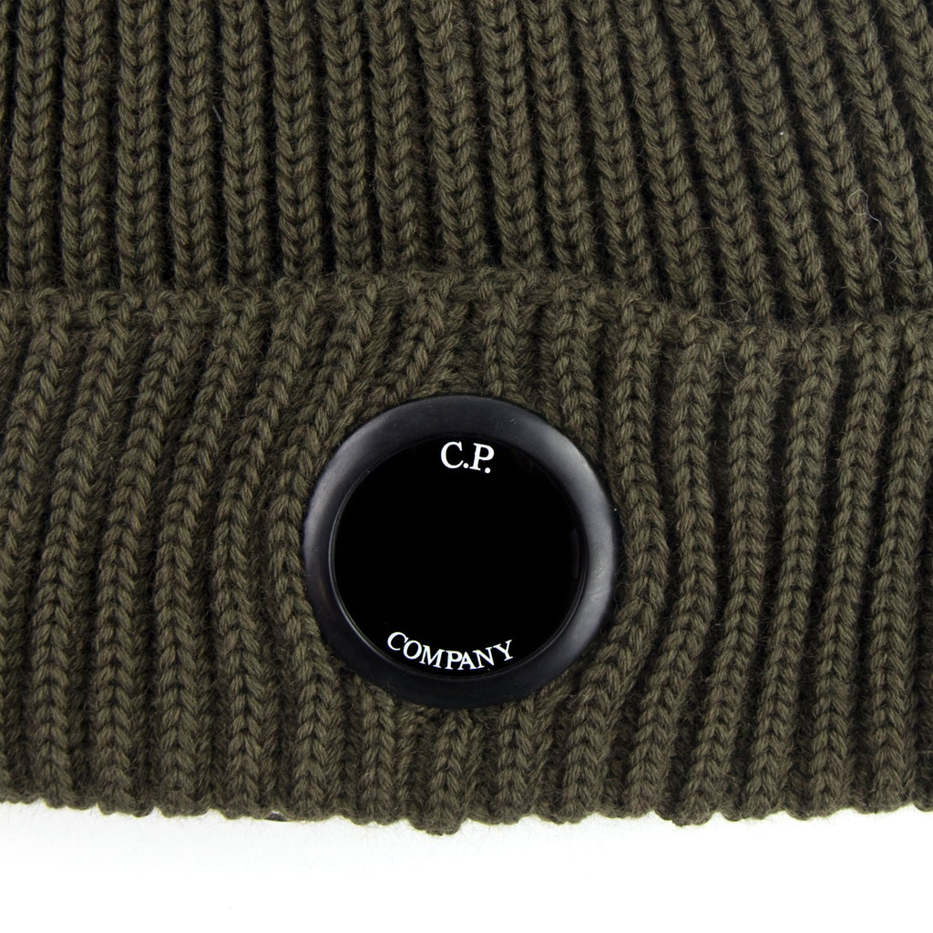 Cp Company Extra Fine Merino Wool Lens Winter Beanie Dusty Olive 661