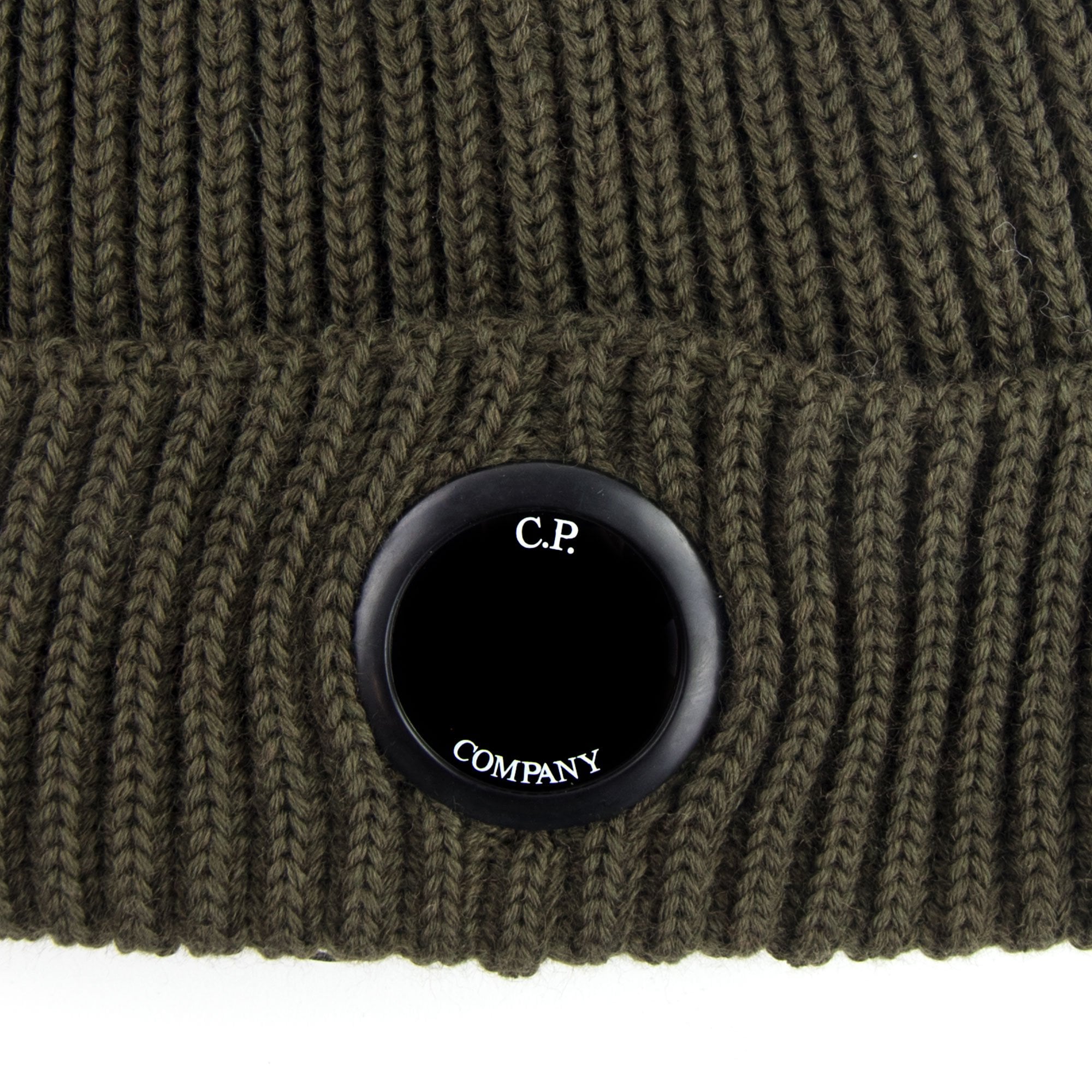 Cp Company Extra Fine Merino Wool Lens Winter Beanie Dusty Olive 661