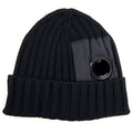 CP Company Extra Fine Merino Wool Nylon Lens Beanie Black 999