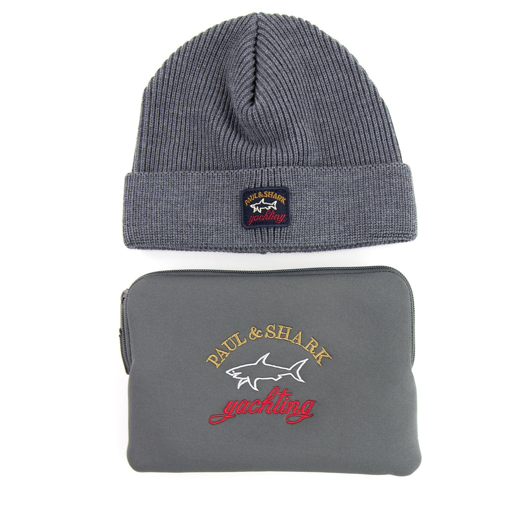 Paul And Shark Thin Ribbed Wool Hat Grey 664
