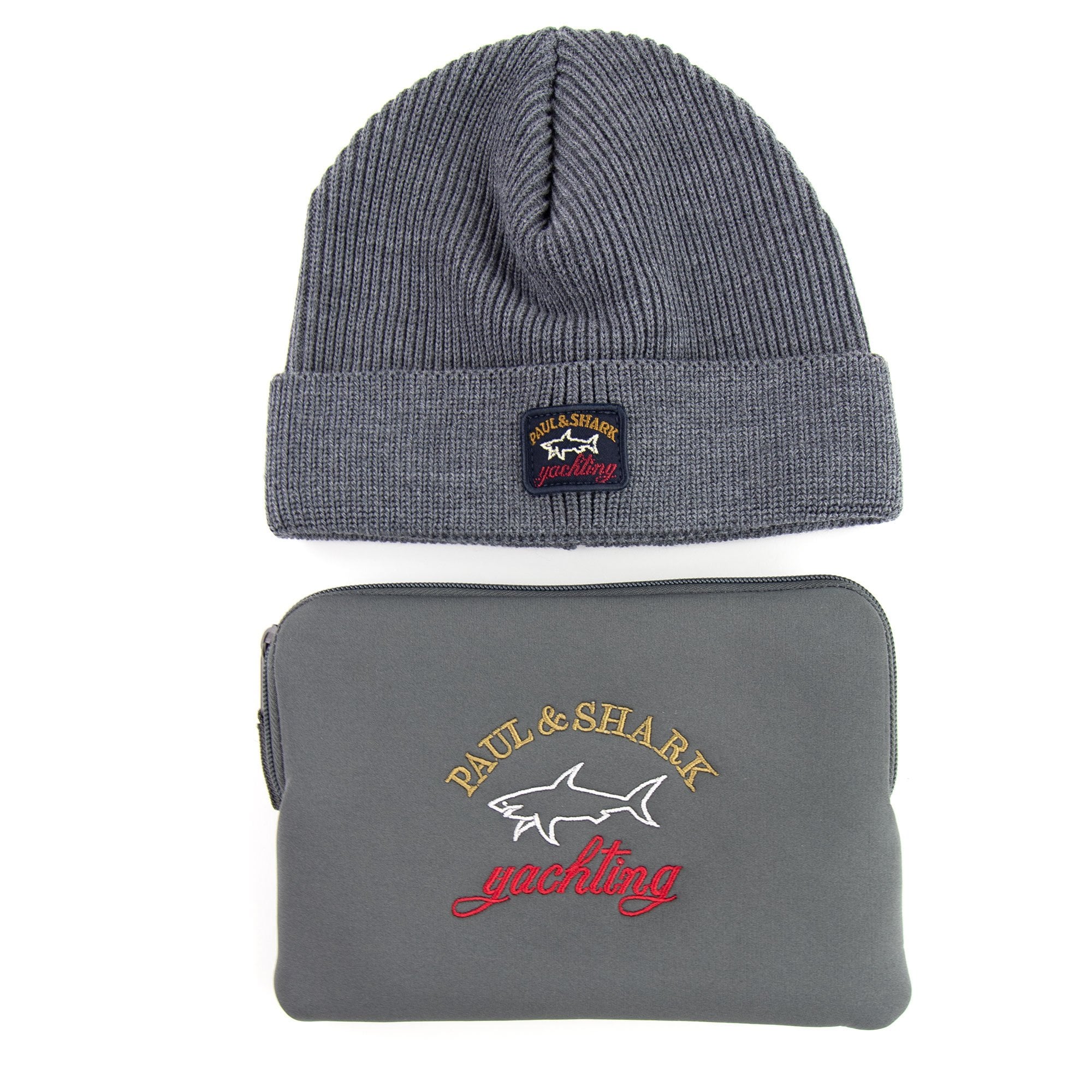 Paul And Shark Thin Ribbed Wool Hat Grey 664