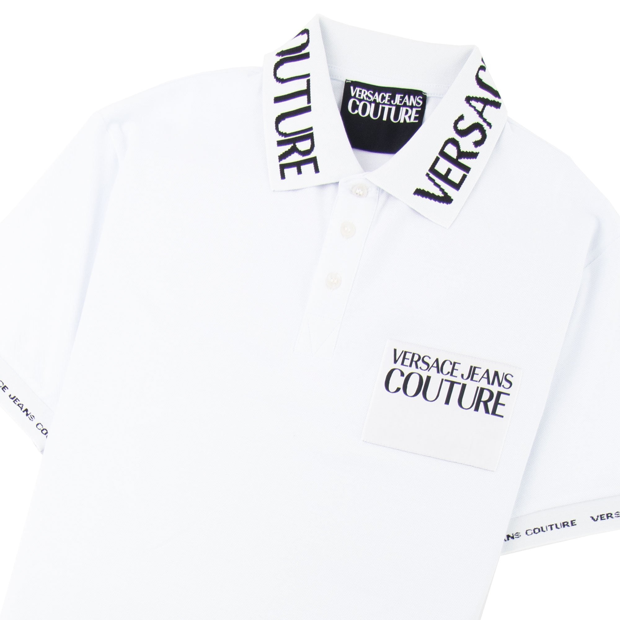 Versace Jeans Couture Slim-fit Cotton-pique Polo White