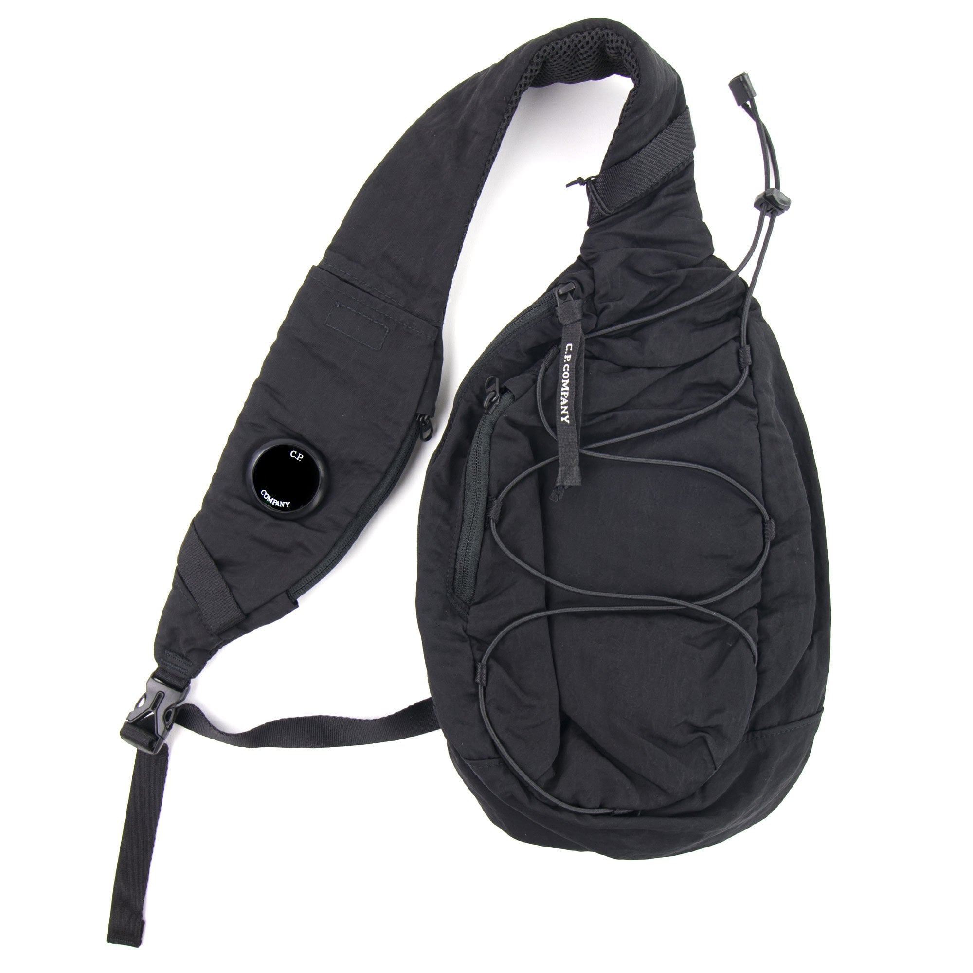 CP Company Garment Dyed Nylon Sateen Shoulder Bag Black 999 | ONU