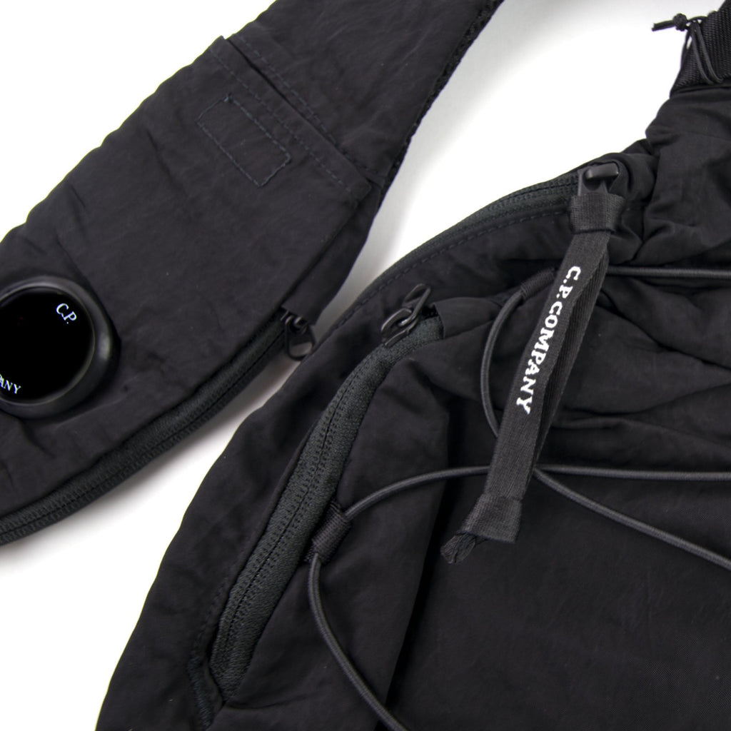 CP Company Garment Dyed Nylon Sateen Shoulder Bag Black 999