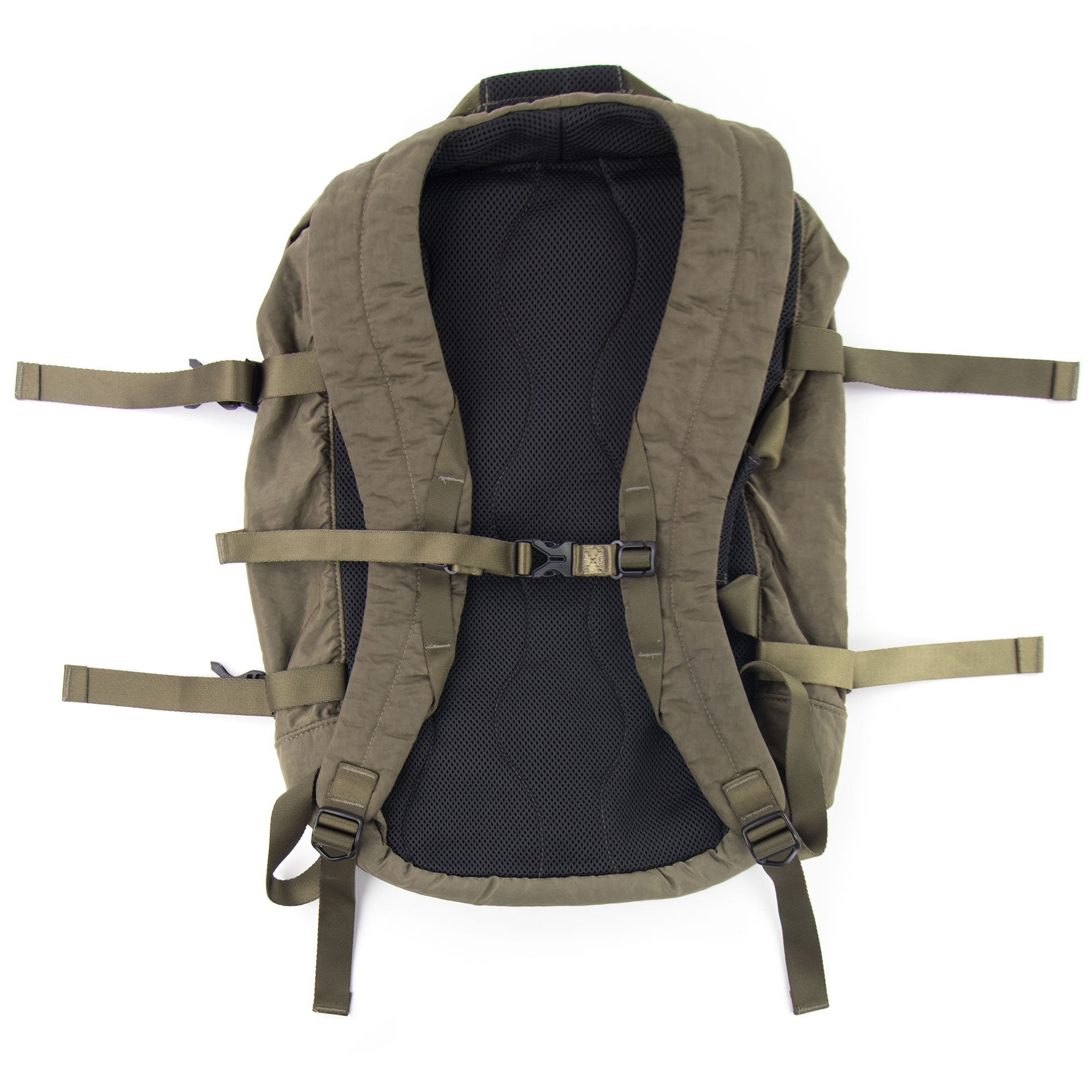 CP Company Garment Dyed Nylon Sateen Travel Backpack Dusty Olive 661