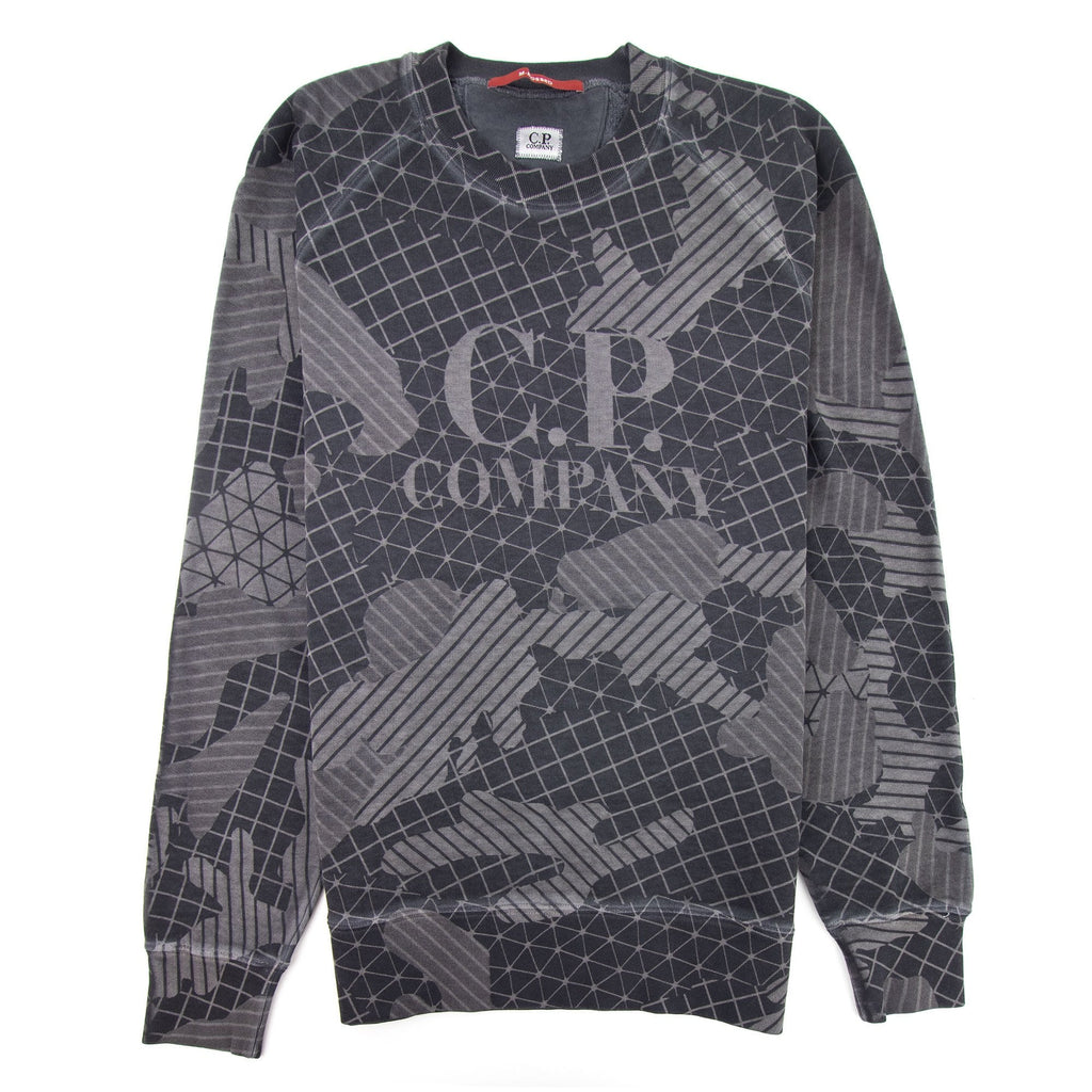 CP Company Lasered Fleece Woodland Camo Sweatshirt Ebony 979