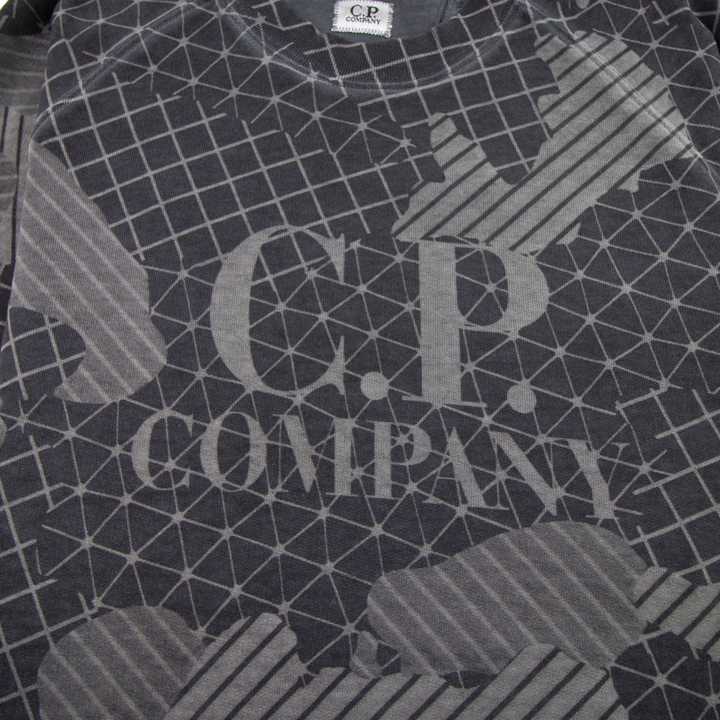 CP Company Lasered Fleece Woodland Camo Sweatshirt Ebony 979
