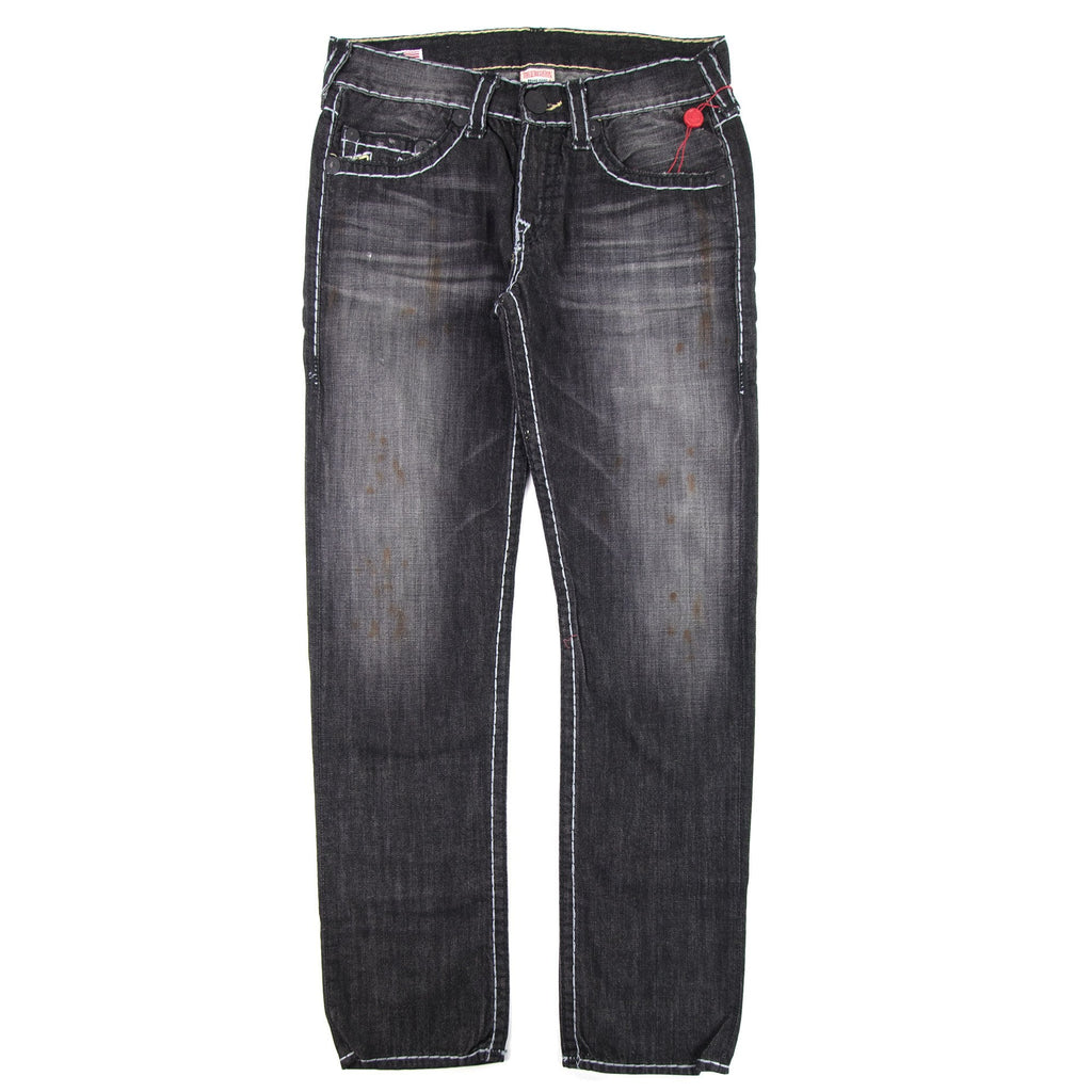 True Religion Geno Stitch Logo Jean Grey Black