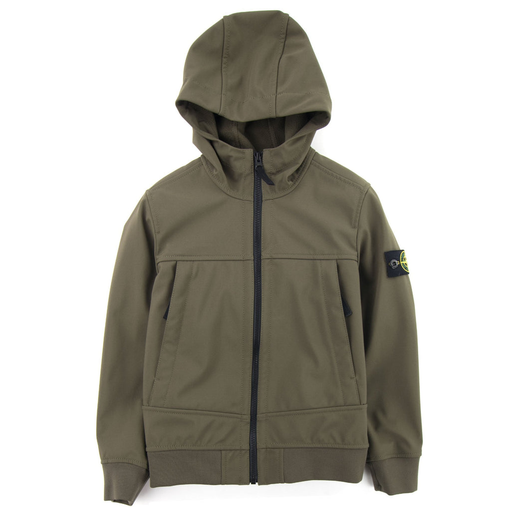 Stone Island Junior Q0130 Soft Shell Jacket Khaki V0054