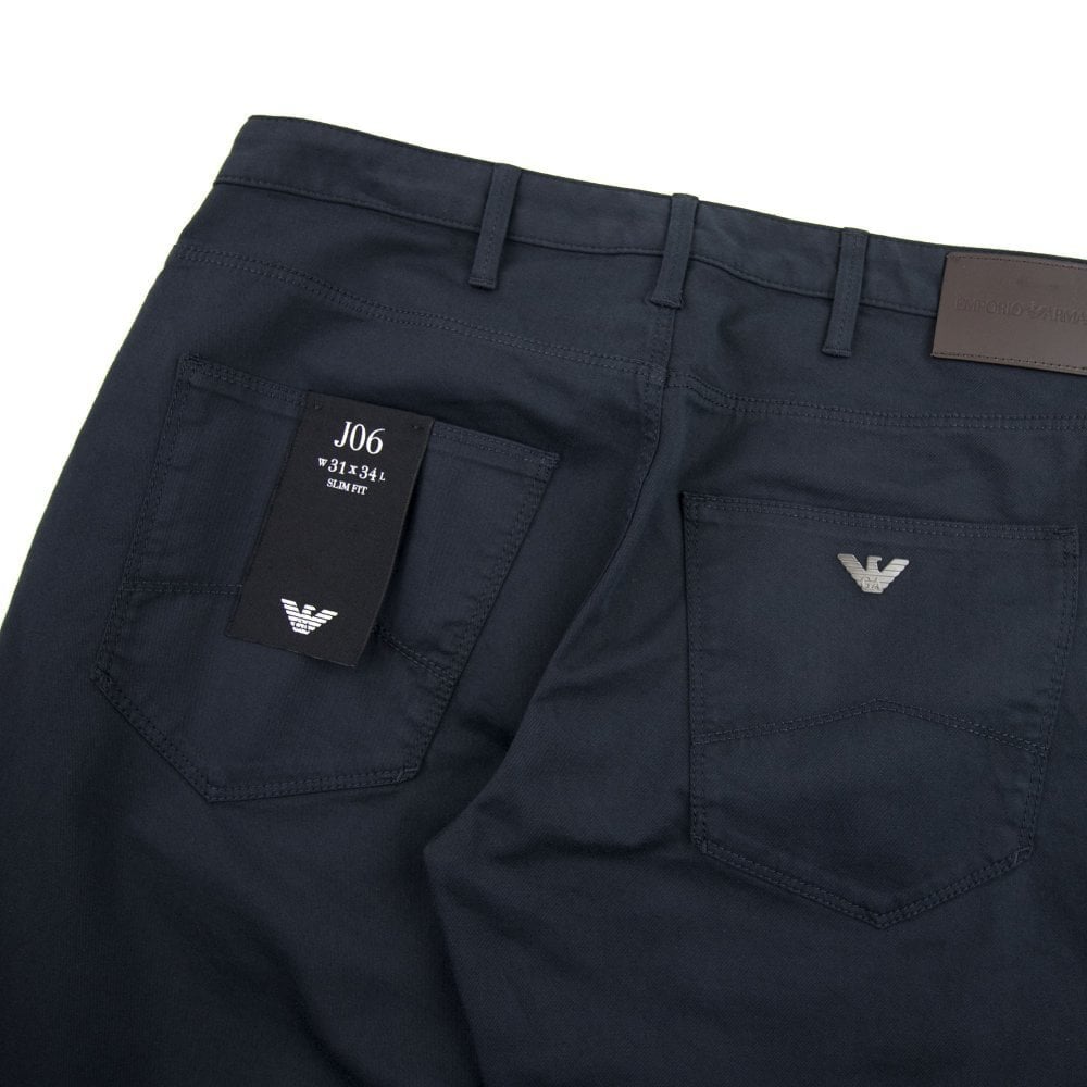 Emporio Armani Armani Jeans J06 Slim Fit Chinos Nero Short Leg Navy 998