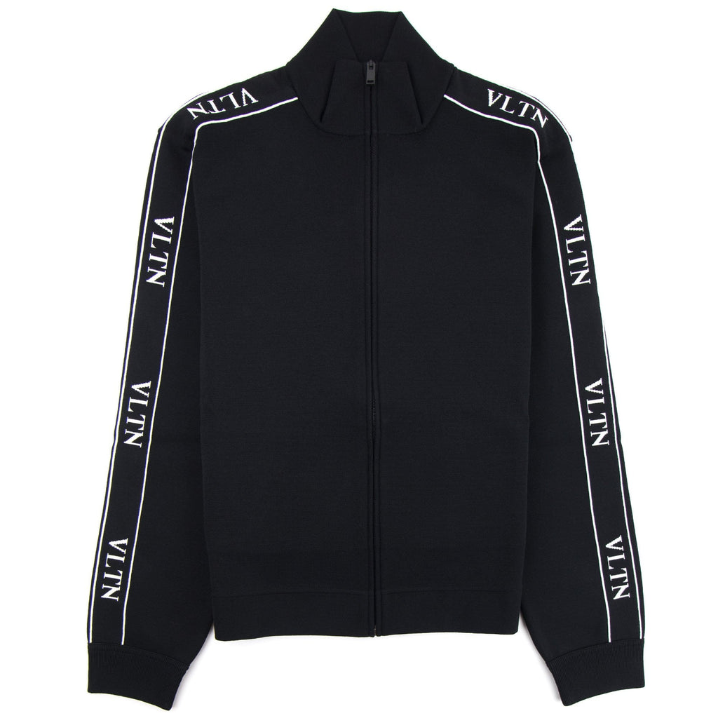 Valentino VLTN Viscose Zip Up Sweatshirt Black