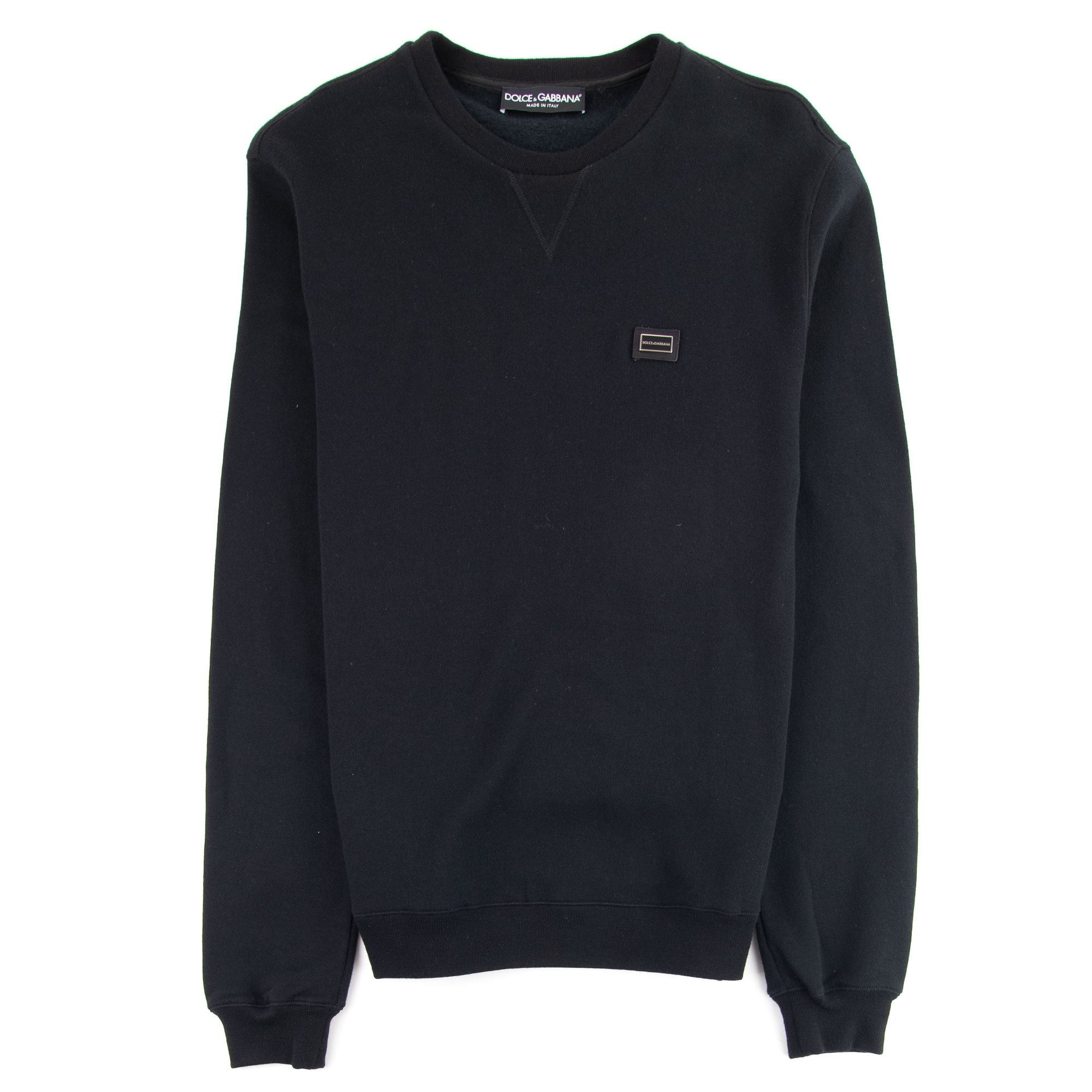Dolce & Gabbana Metal Logo Crew Neck Lightweight Sweat Black N0000