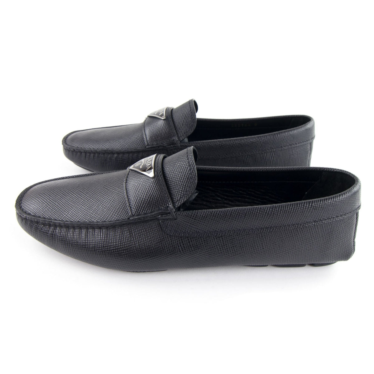 Prada Saffiano Leather Driving Loafers Nero | ONU – Onu
