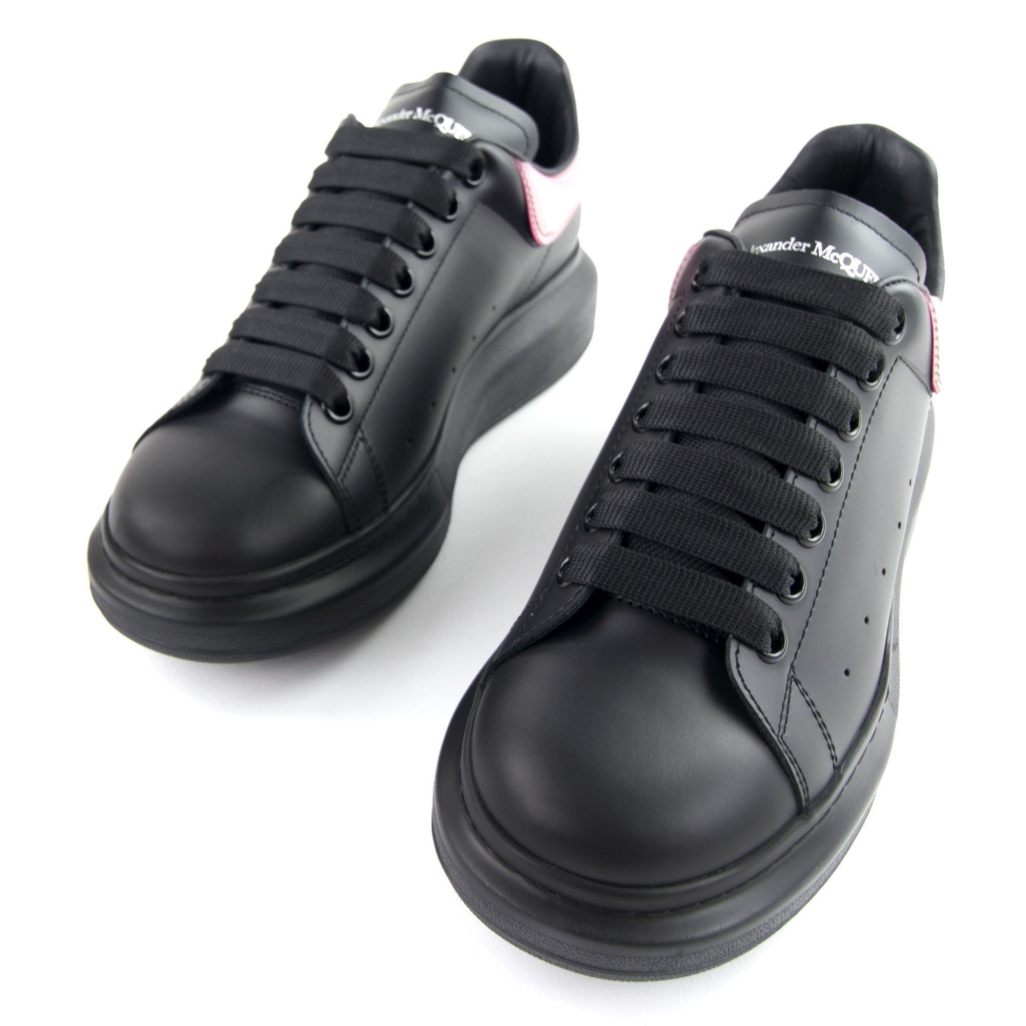Alexander McQueen Exaggerated Sole Transparent Heel Sneakers Black/Fuchsia 1085