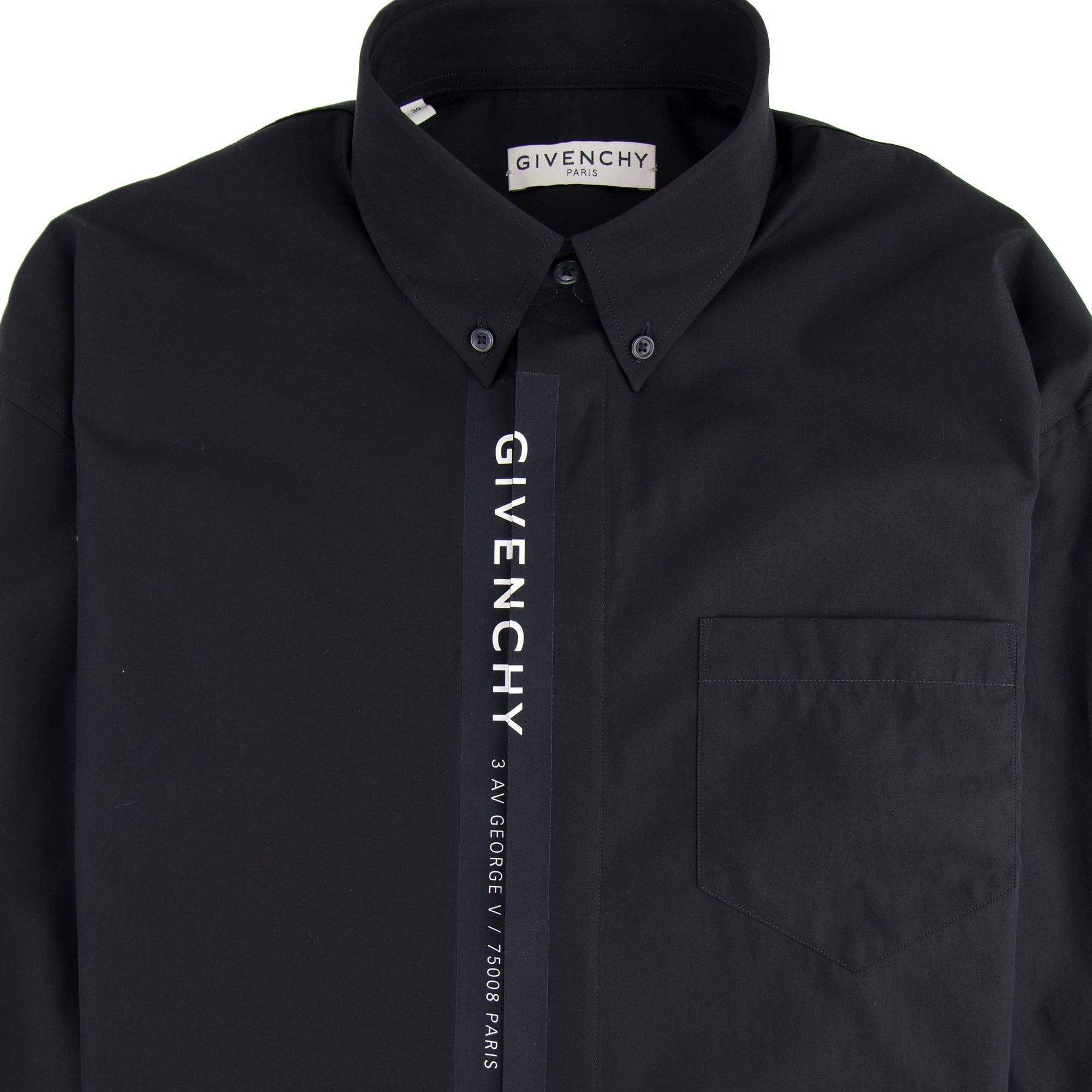 Givenchy Font Logo Long Sleeve Shirt Black