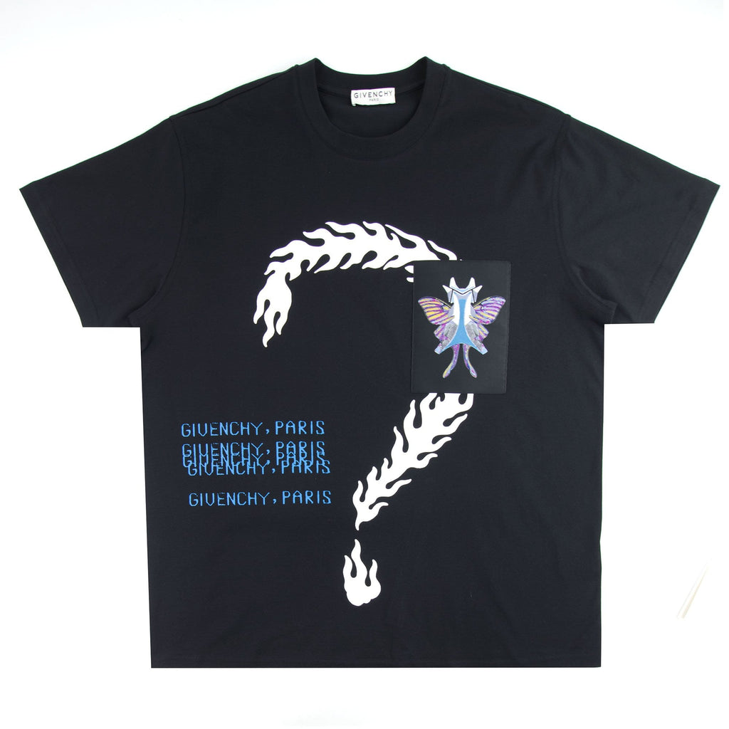 Givenchy Burning Question Mark Oversize T-shirt Black