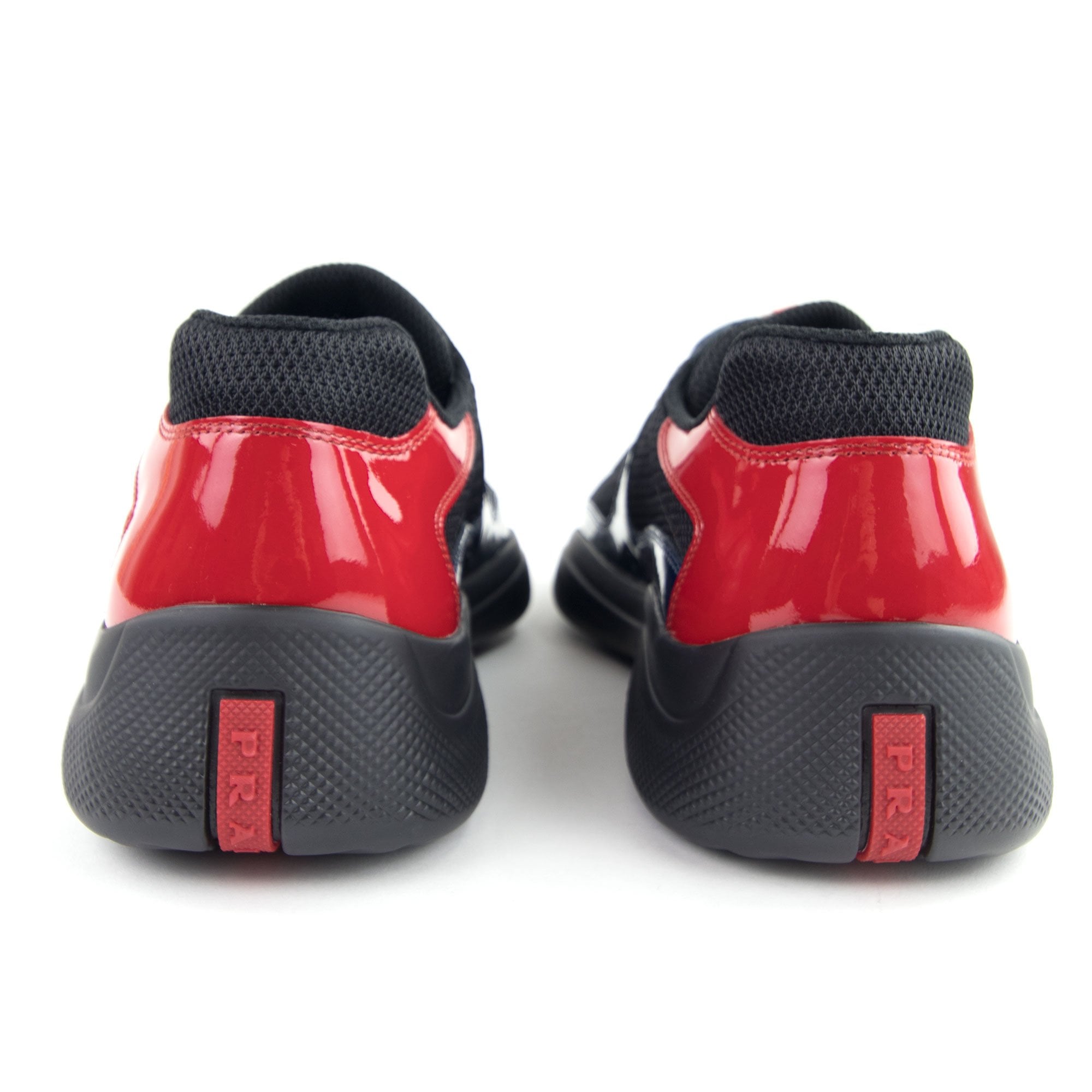 Prada Americas Cup Patent Leather And Nylon Sneakers Royal Blue