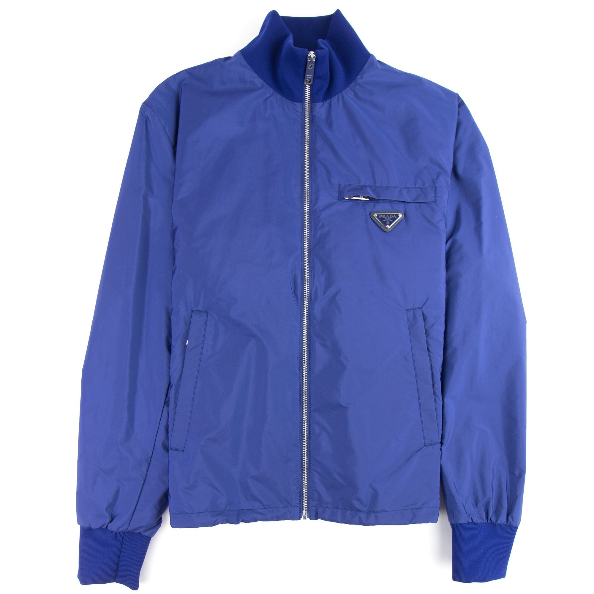 Prada Nylon Gabardine Blouson Chest Logo Jacket Colbalto | ONU – Onu