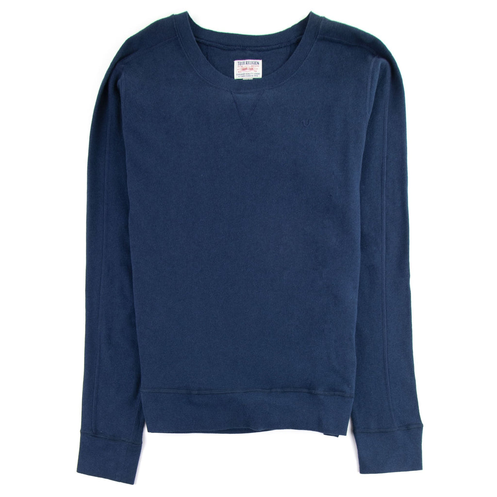 True Religion Terry L/s Small Logo Crew Neck Sweat Midnight Blue