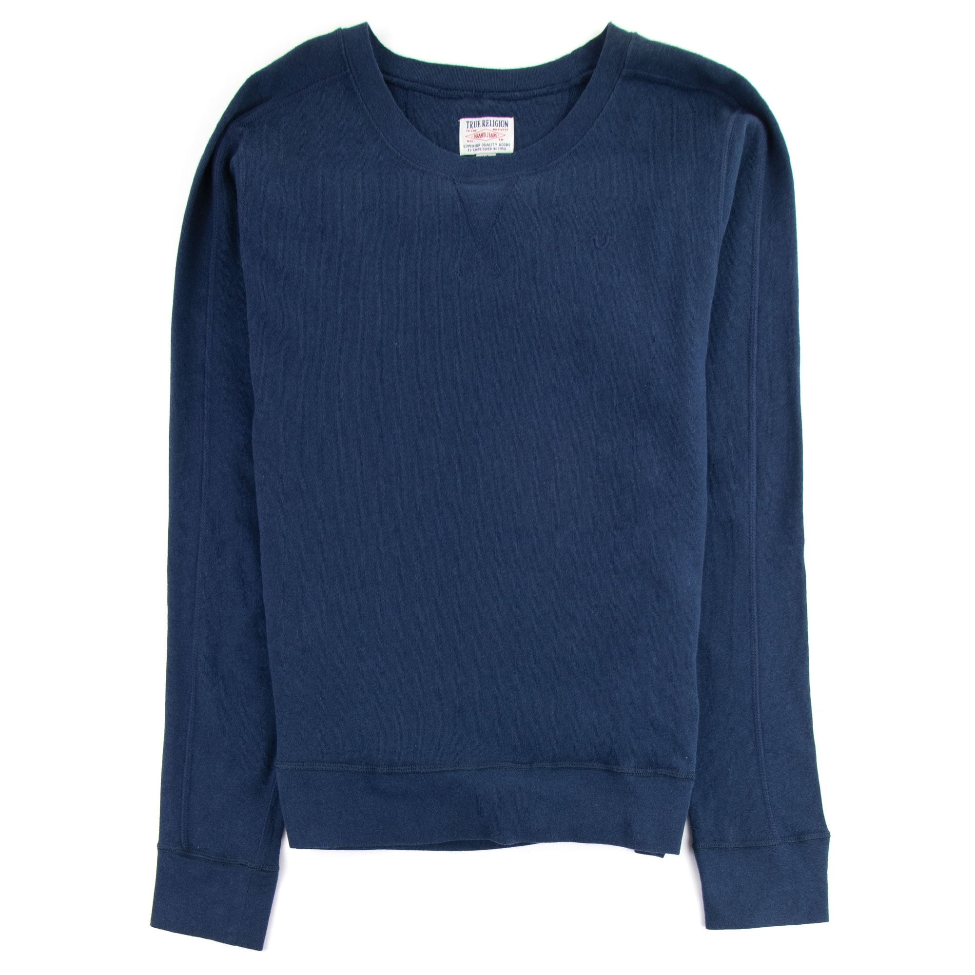 True Religion Terry L/s Small Logo Crew Neck Sweat Midnight Blue