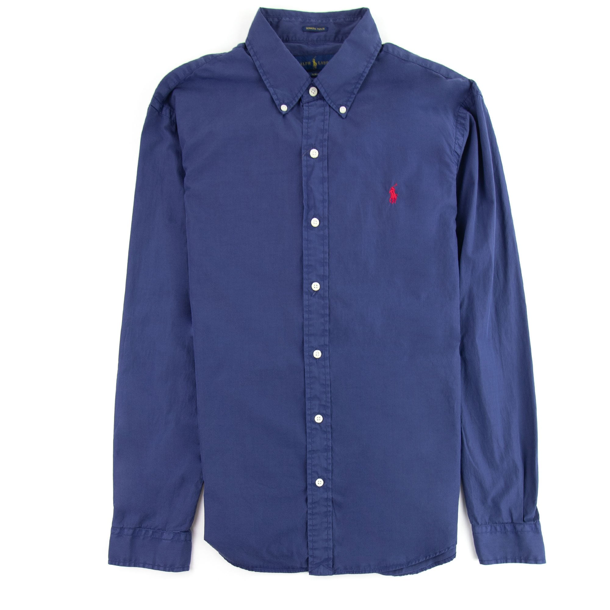 Polo Ralph Lauren Slim Fit Button Collar Long Sleeve Shirt Classic Navy