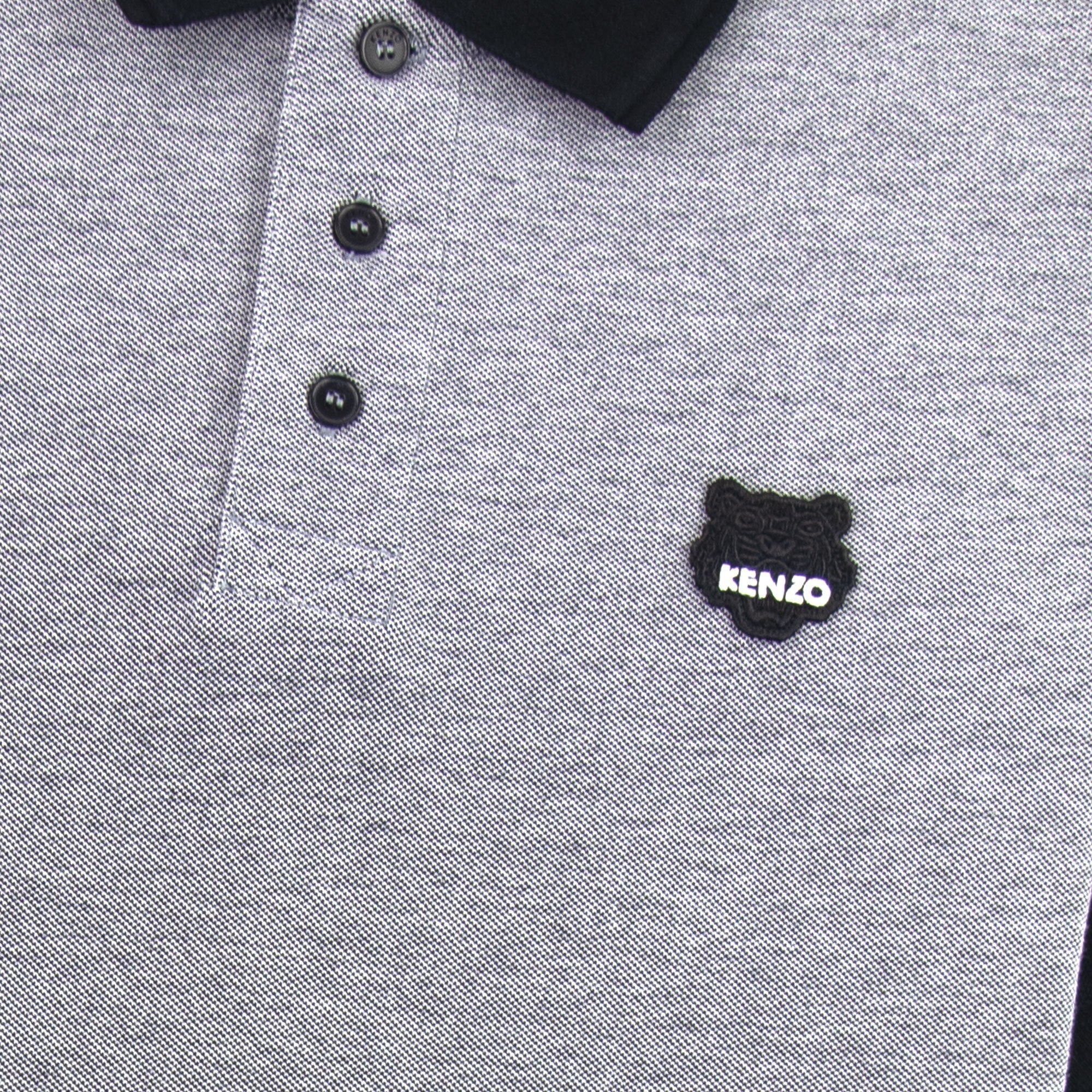 Kenzo Fitted Tiger Polo Shirt Grey