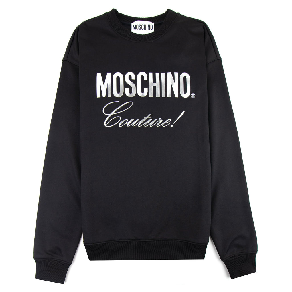 Moschino Couture Silver Logo Sweatshirt Black