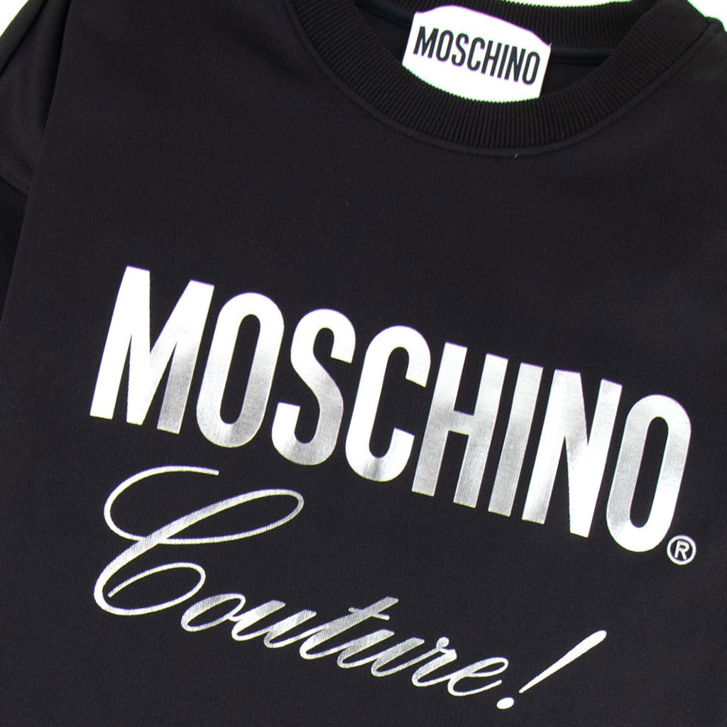 Moschino Couture Silver Logo Sweatshirt Black