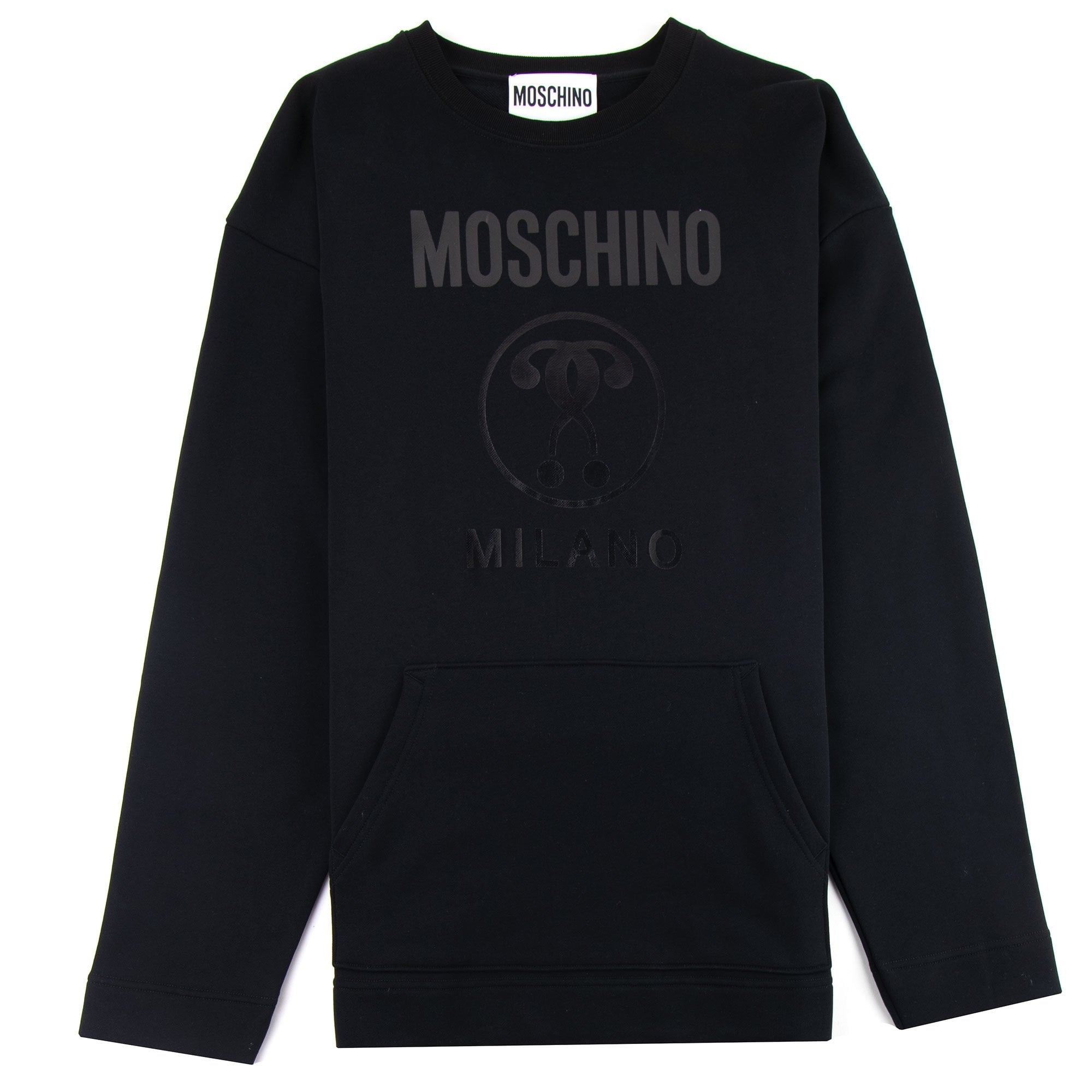 Moschino Couture Kangaroo Pocket Logo Sweater Black